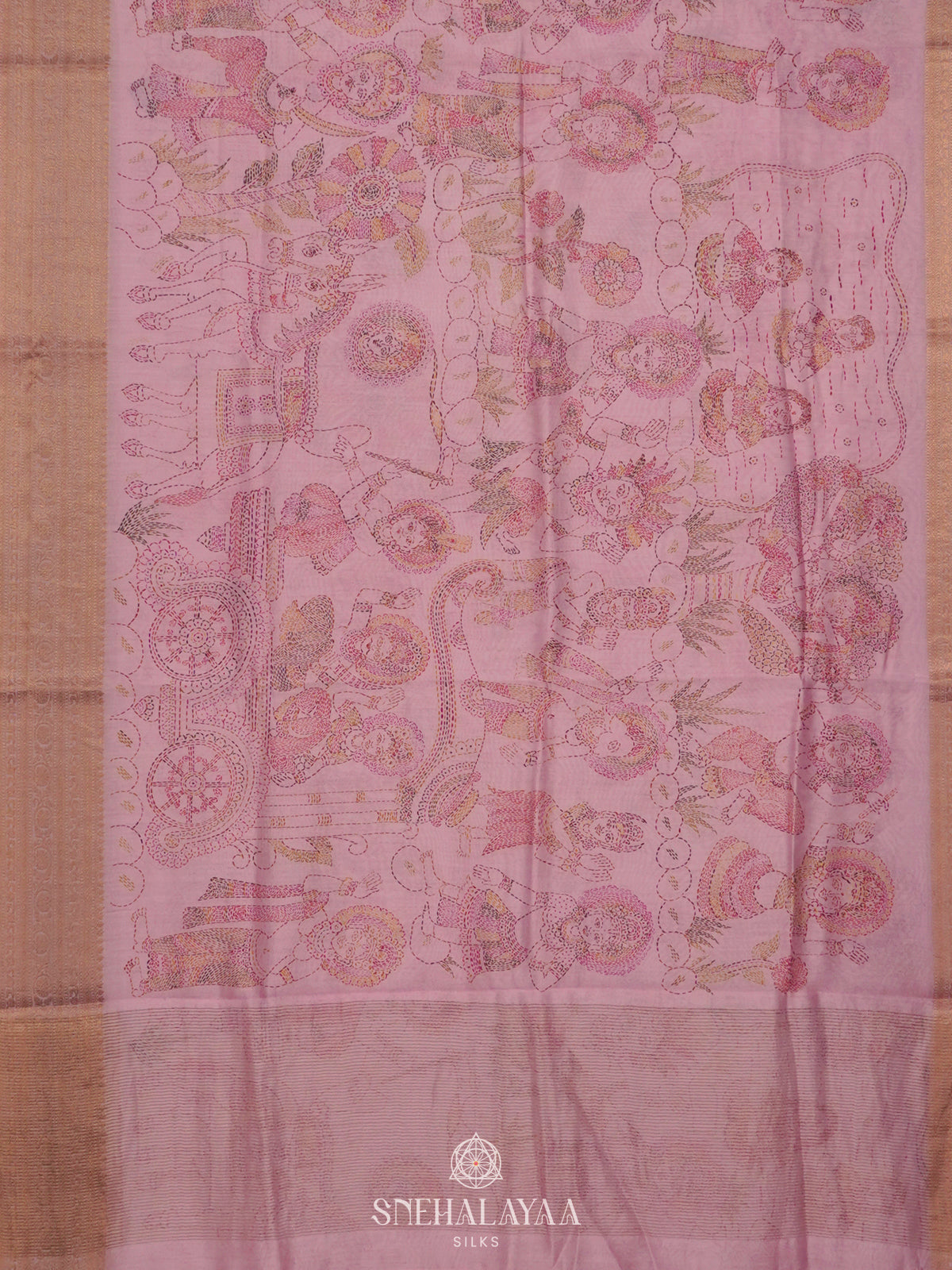 Pale Pink Chanderi Saree