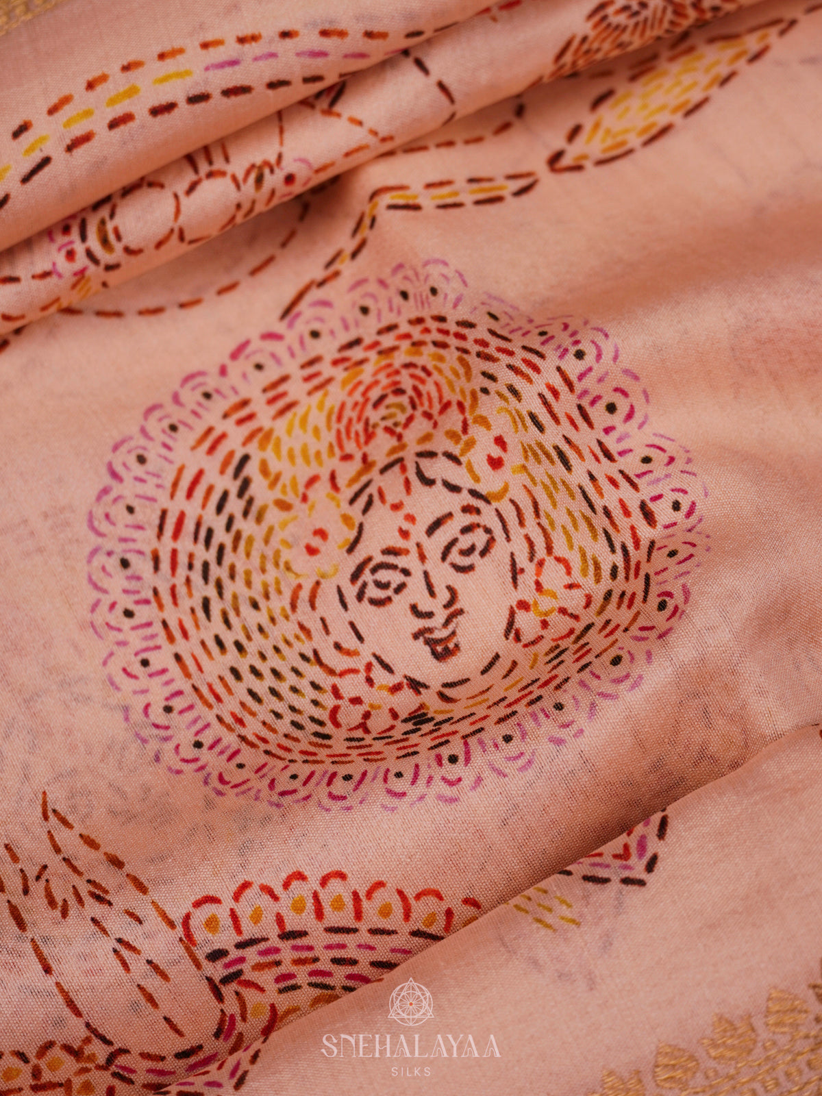 Peach Chanderi Saree