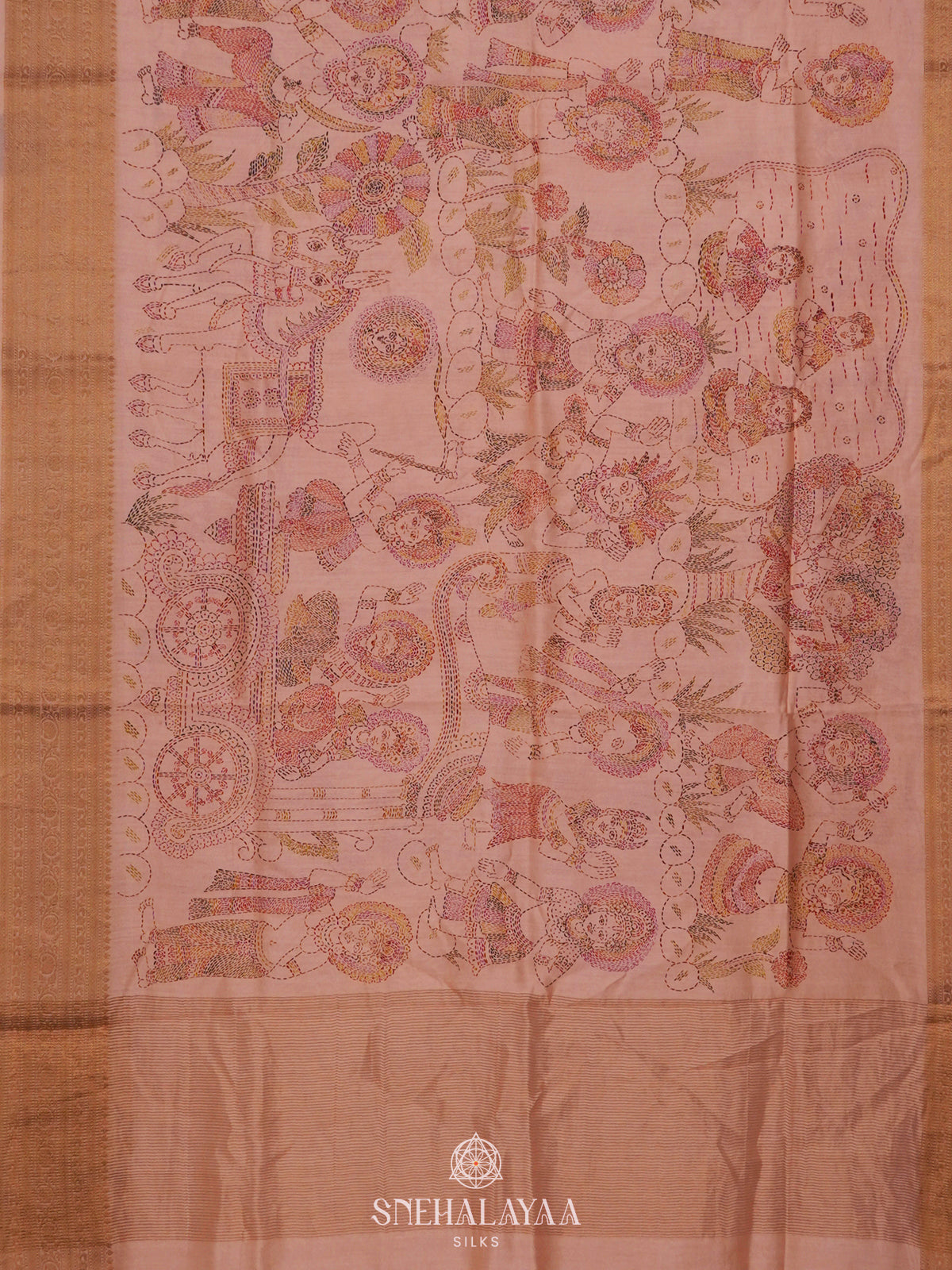 Peach Chanderi Saree