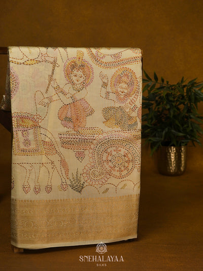 Yellow Chanderi Saree