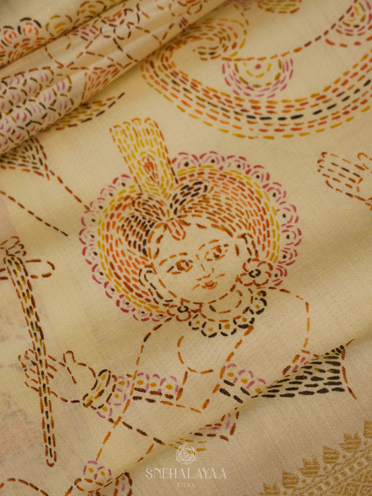 Yellow Chanderi Saree
