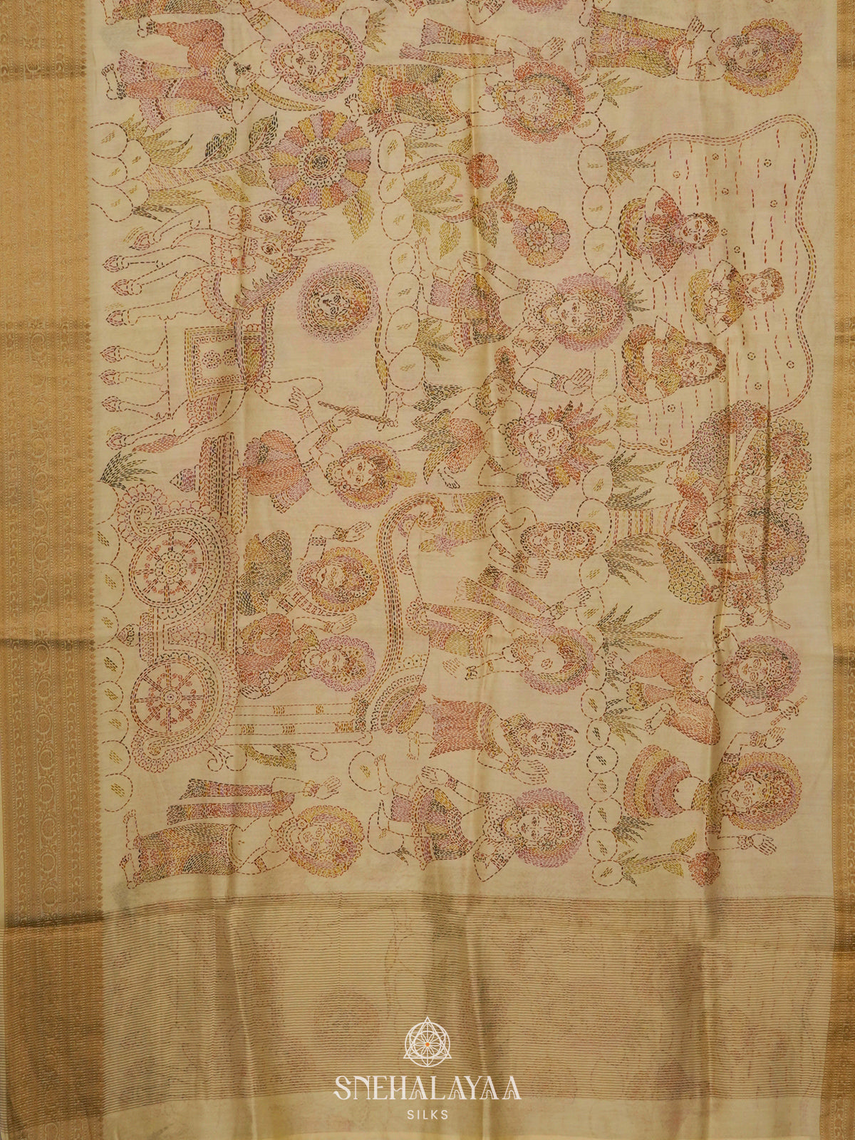 Yellow Chanderi Saree