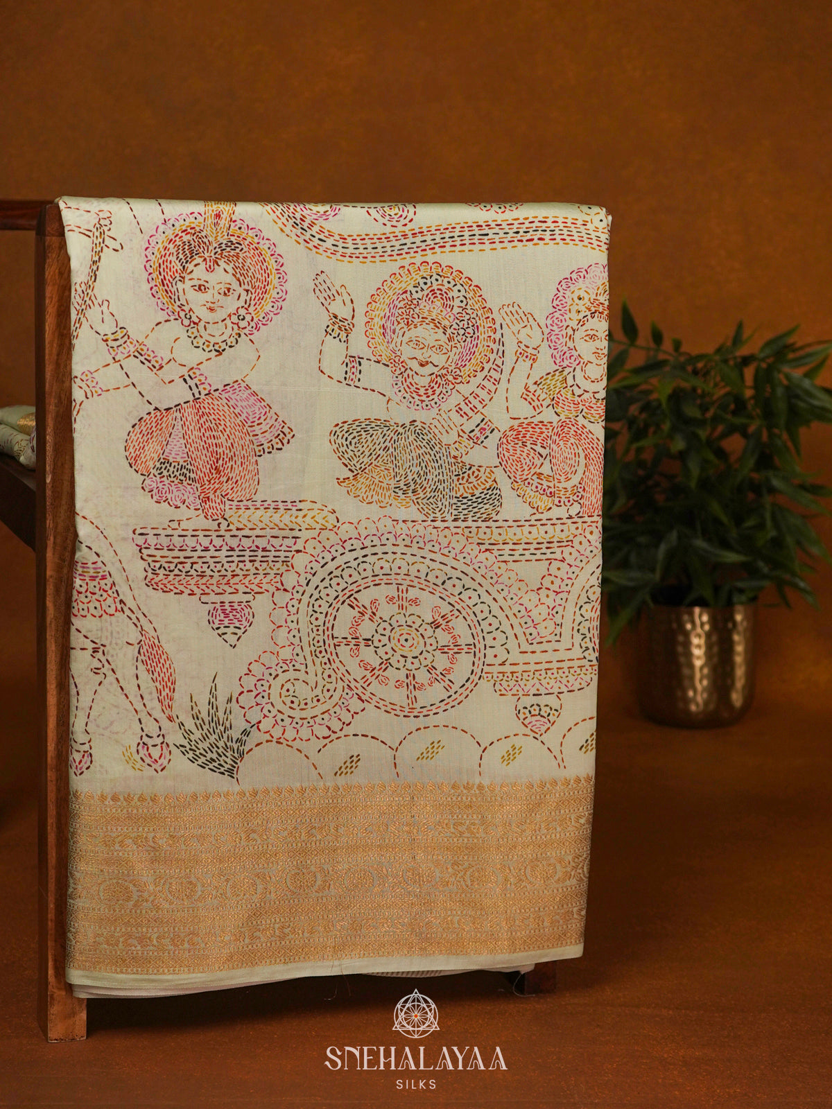 Pale Yellow Chanderi Saree