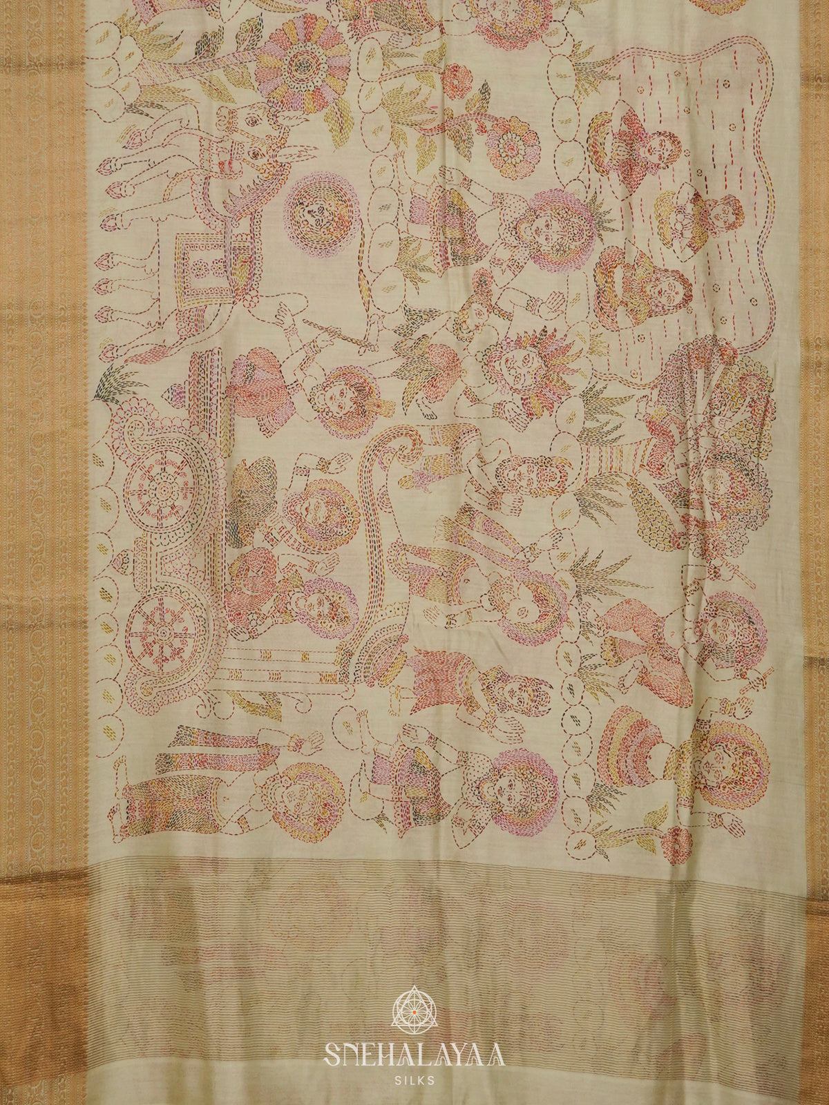 Pale Yellow Chanderi Saree