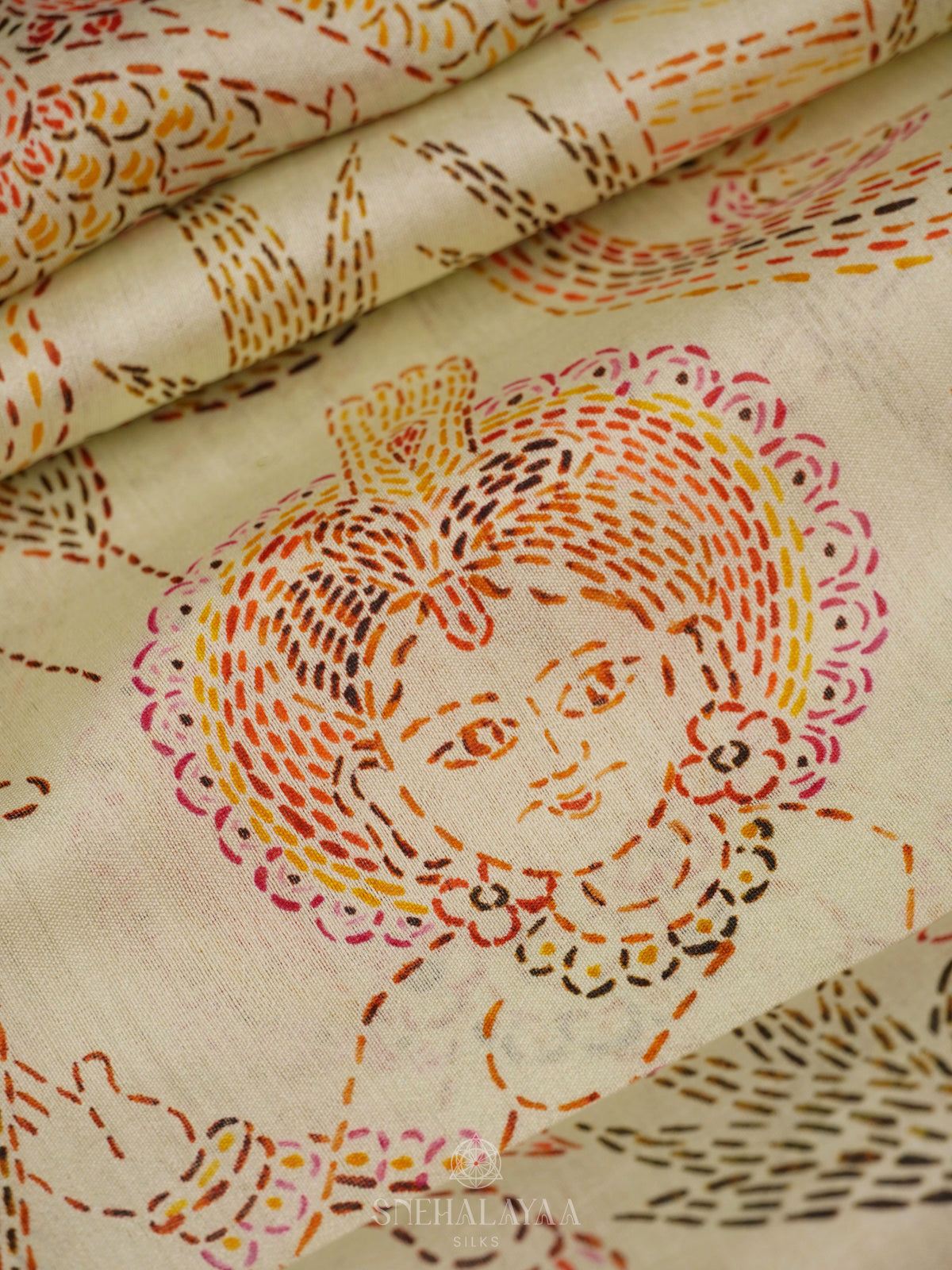 Pale Yellow Chanderi Saree