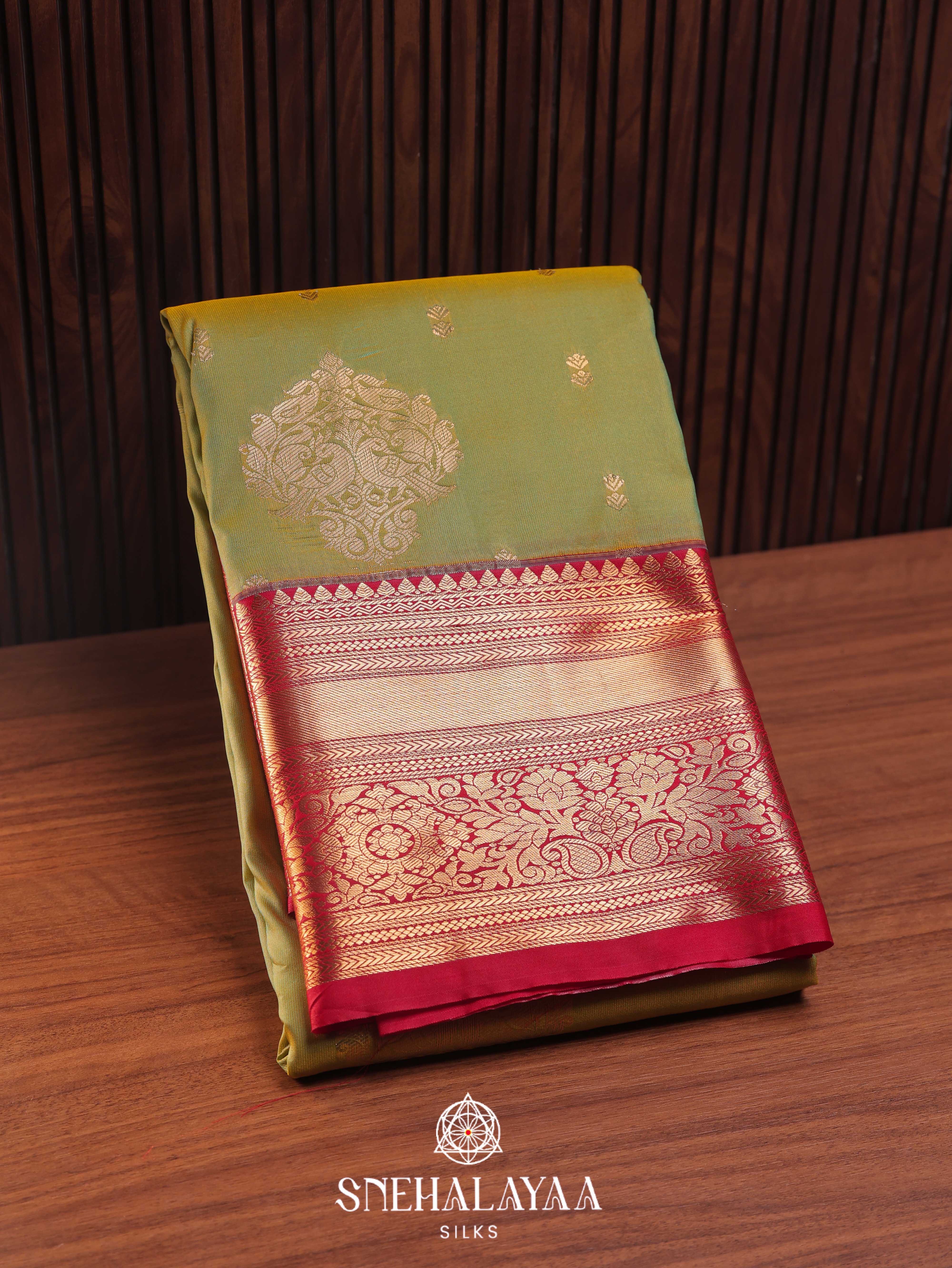 Moss Green Art Silk Saree