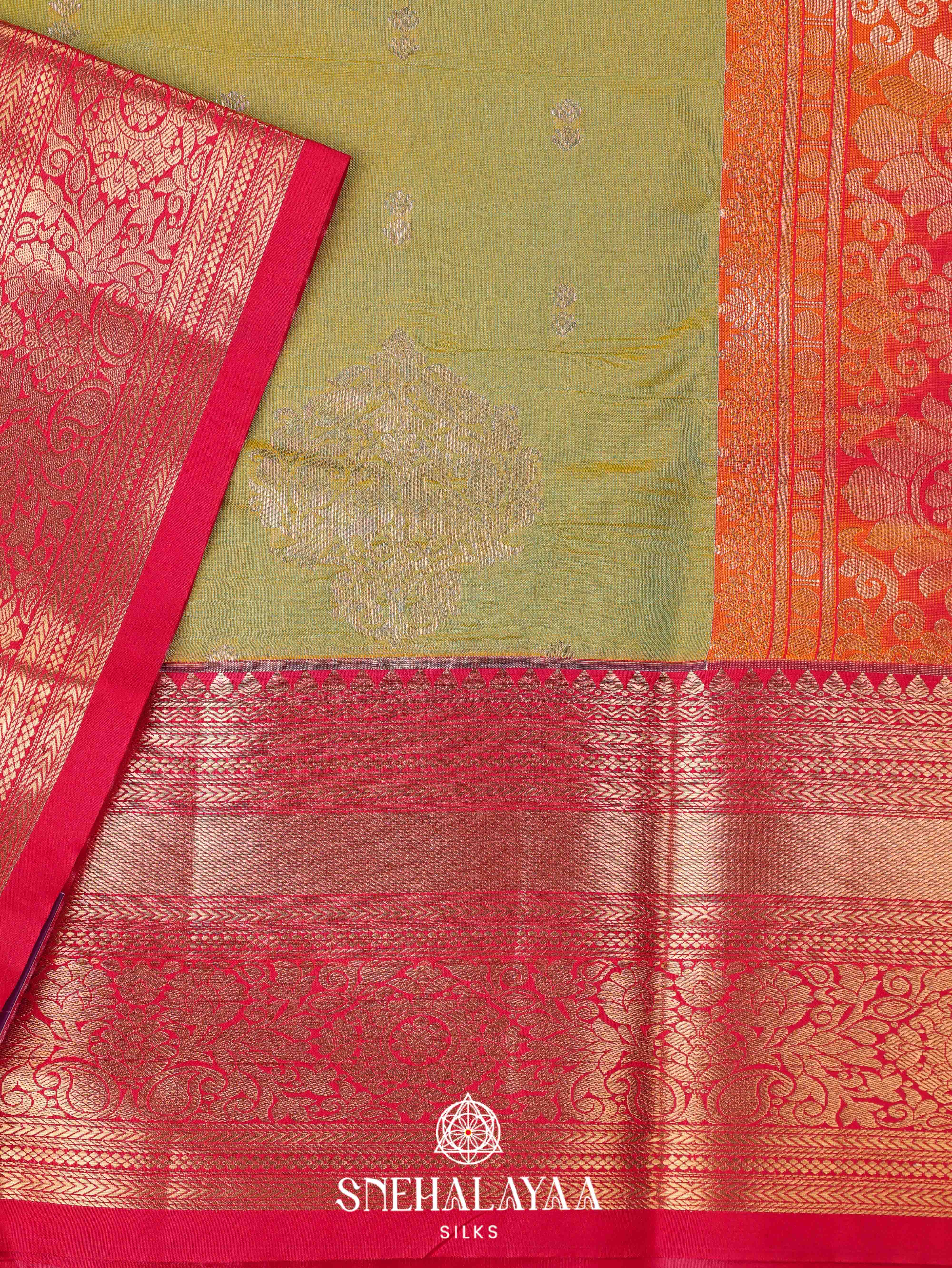 Moss Green Art Silk Saree