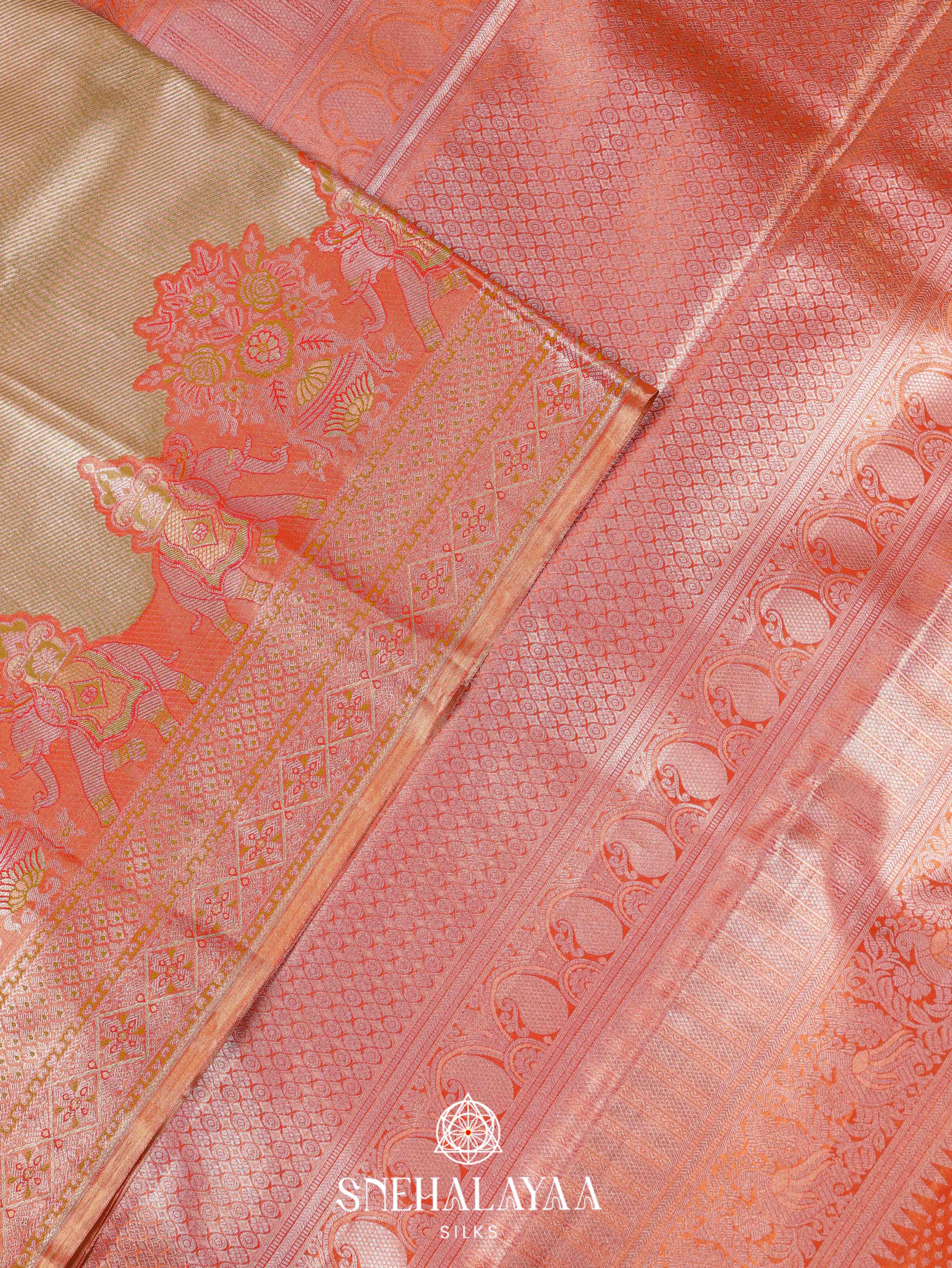 Golden Art Silk Saree