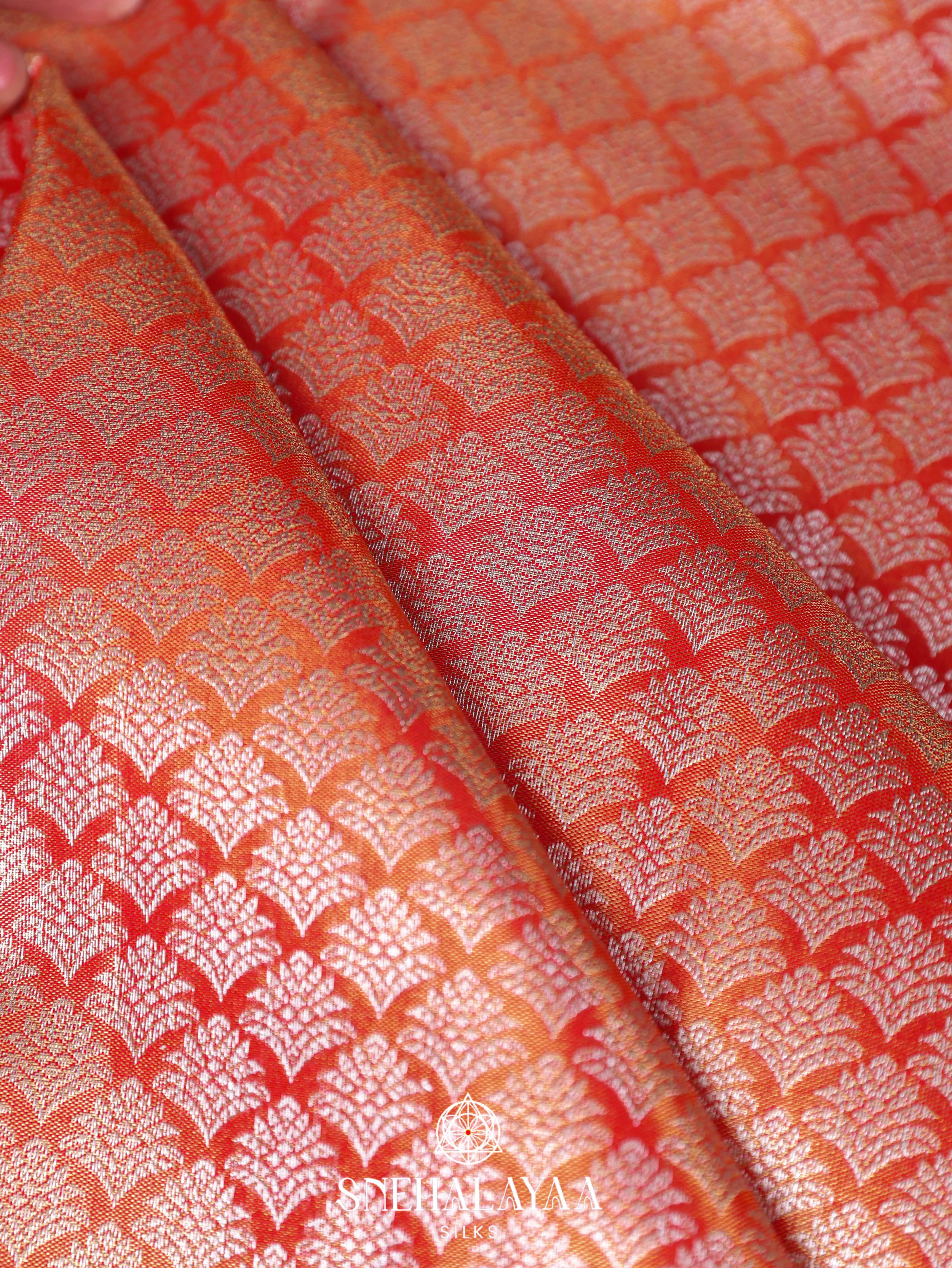Peach Art Silk Saree