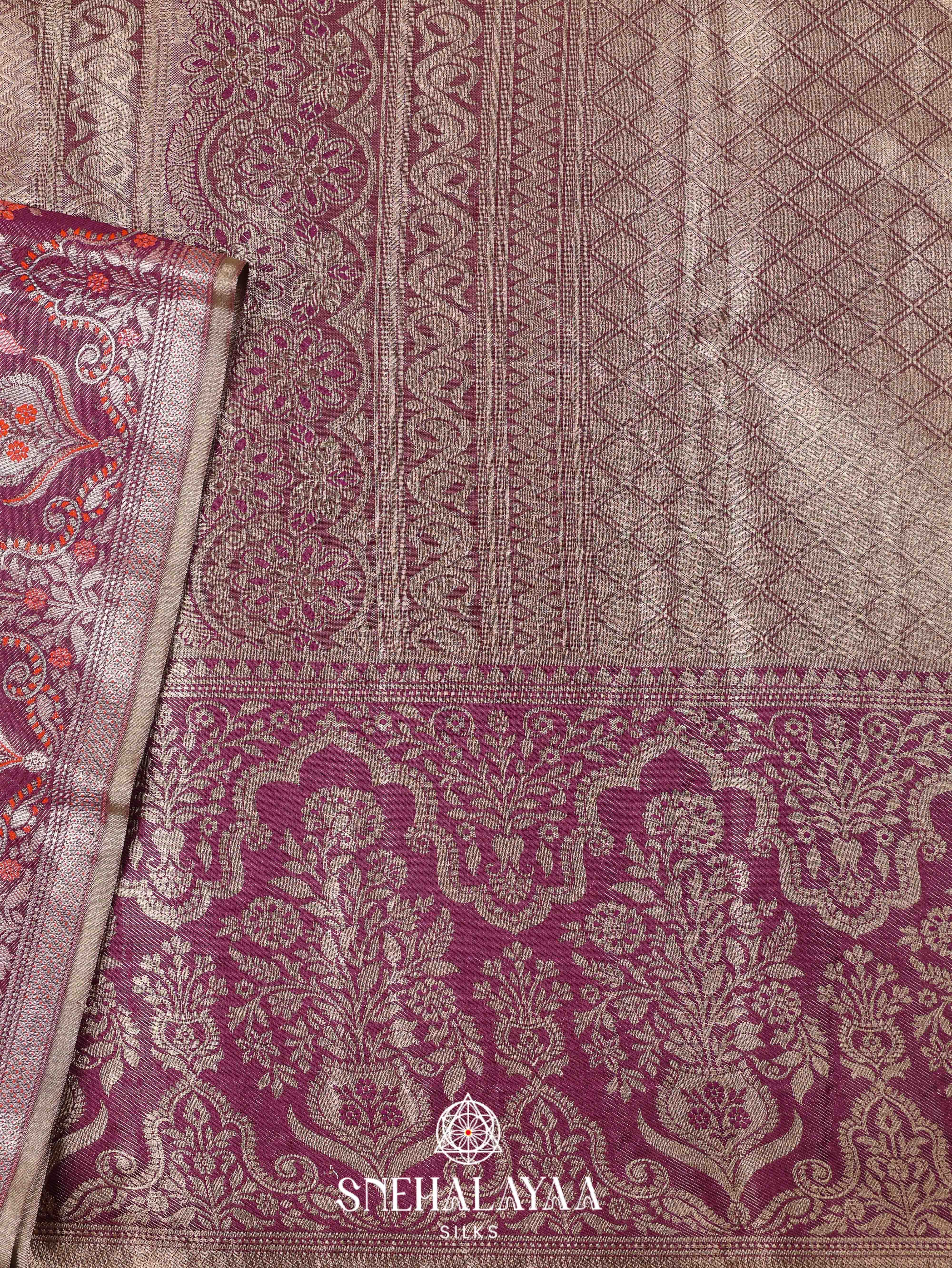Coral Peach Art Silk Saree