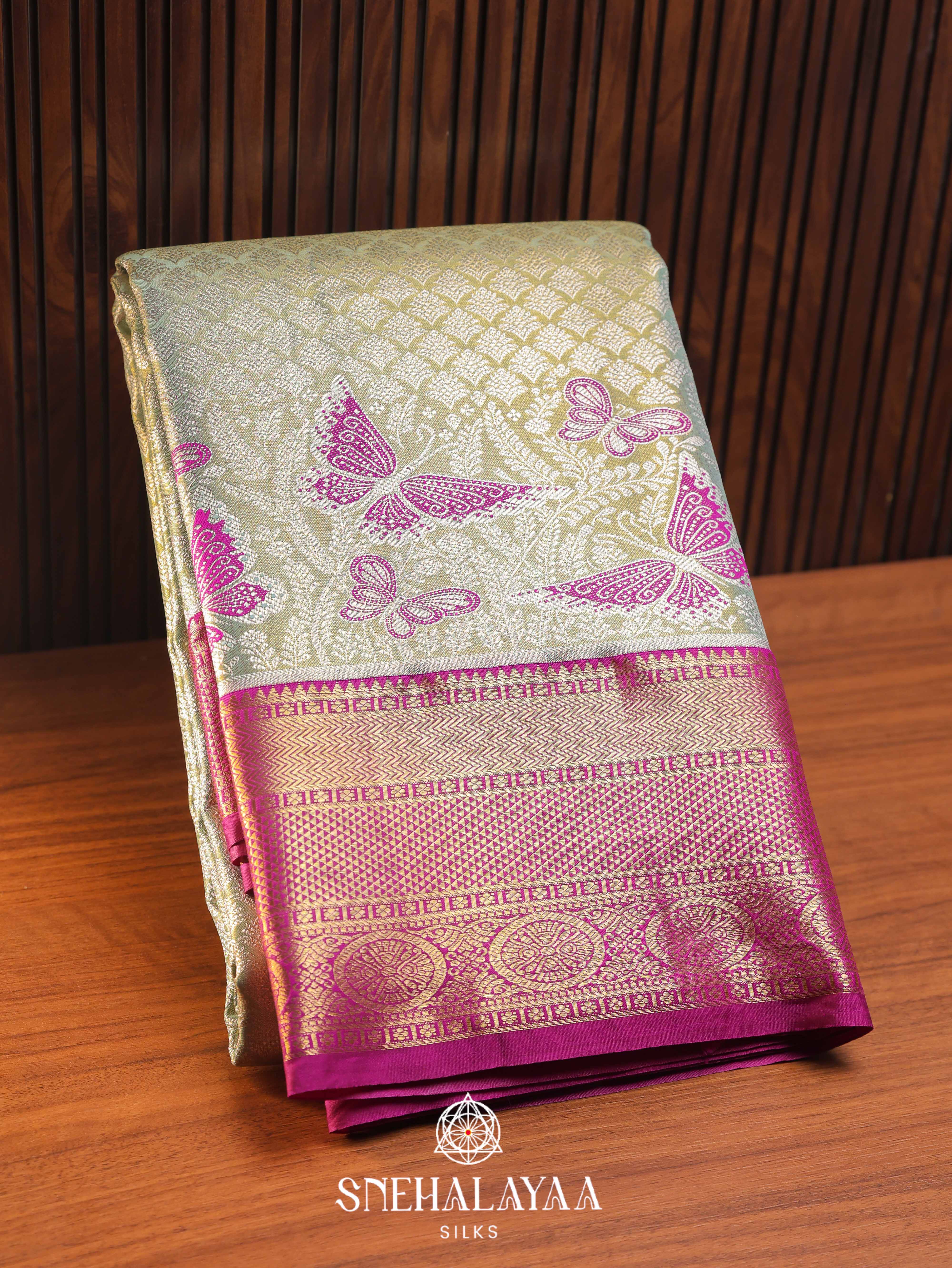 Pale Green Art Silk Saree