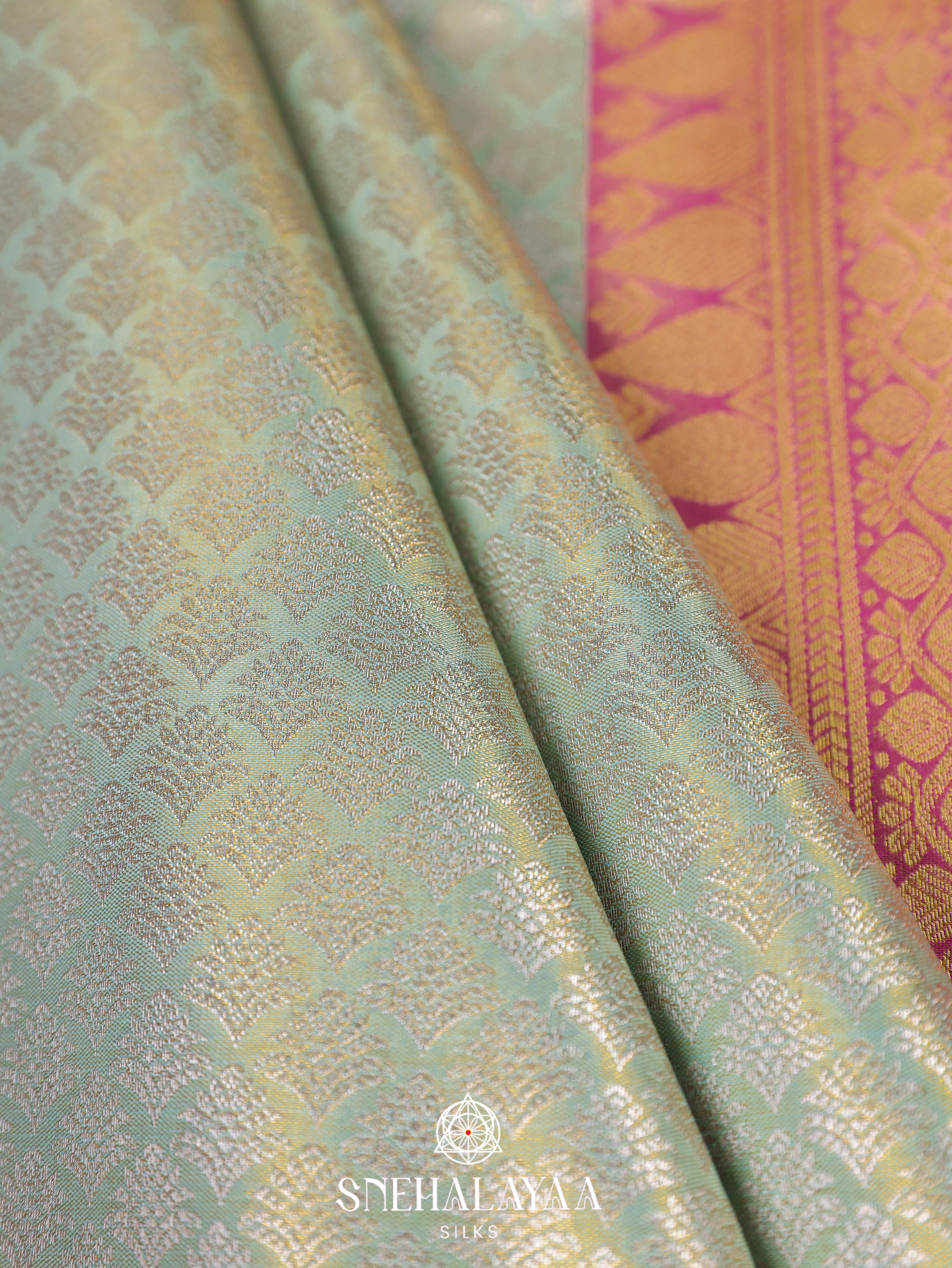 Pale Green Art Silk Saree