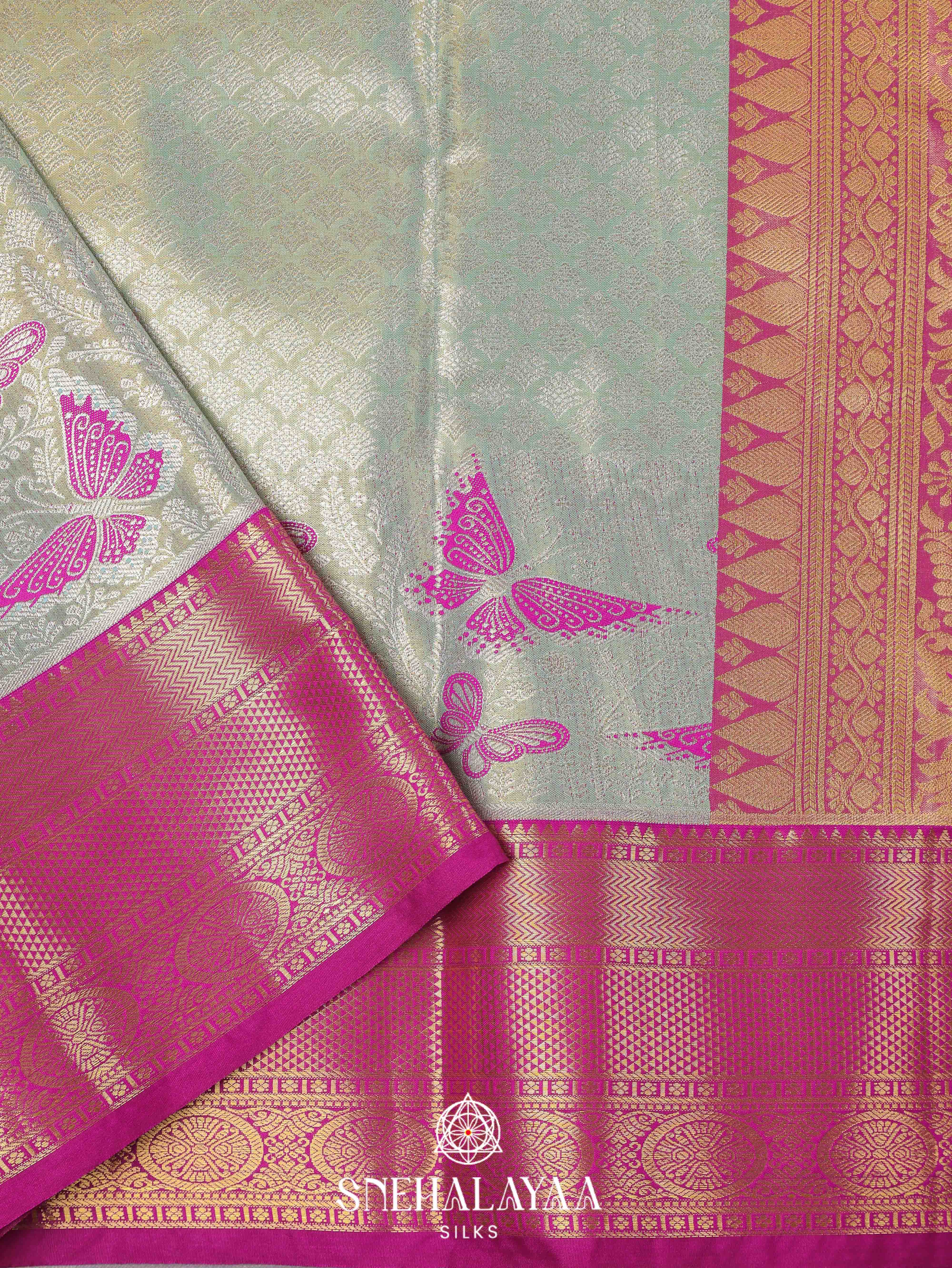 Pale Green Art Silk Saree