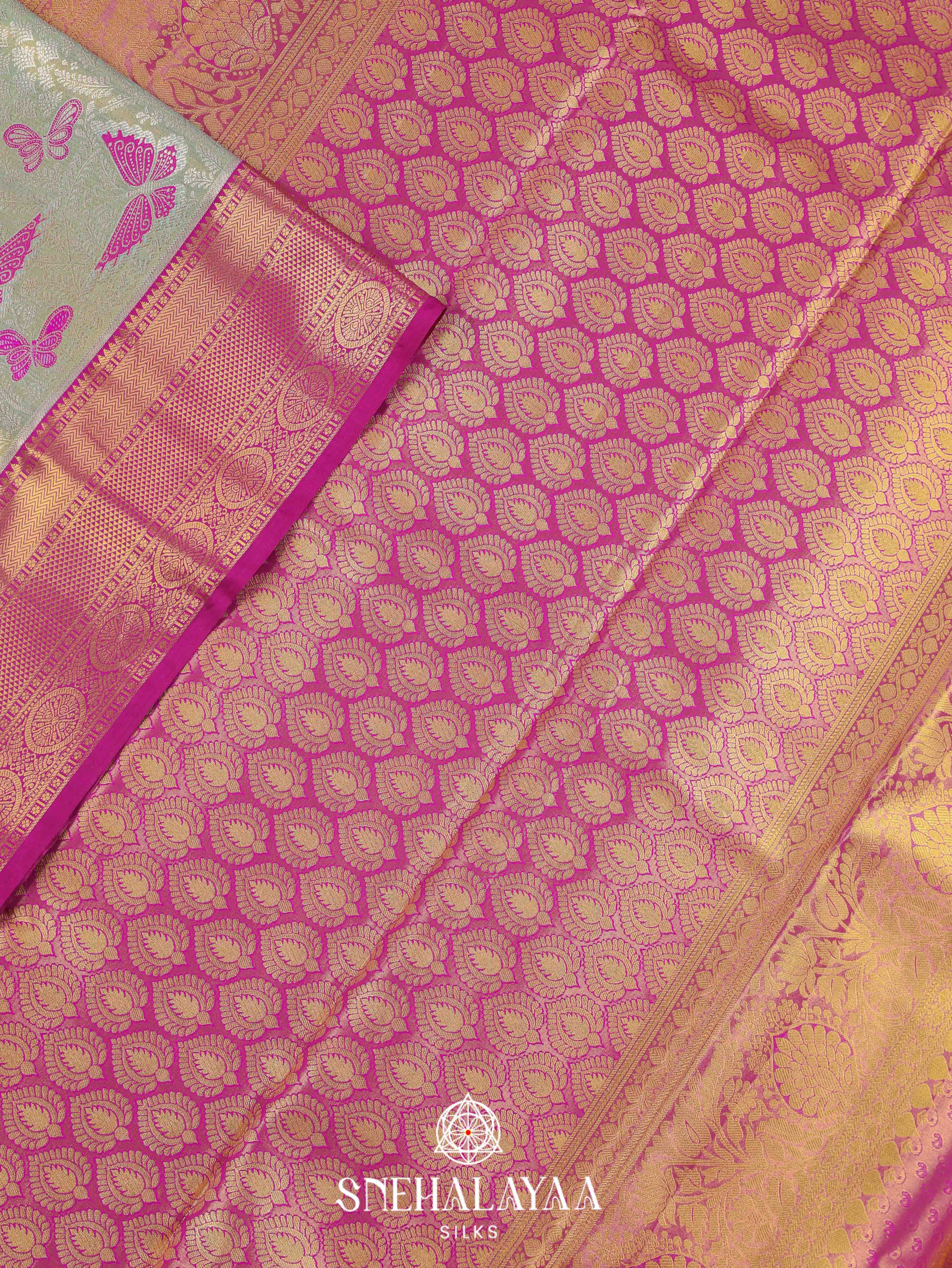 Pale Green Art Silk Saree