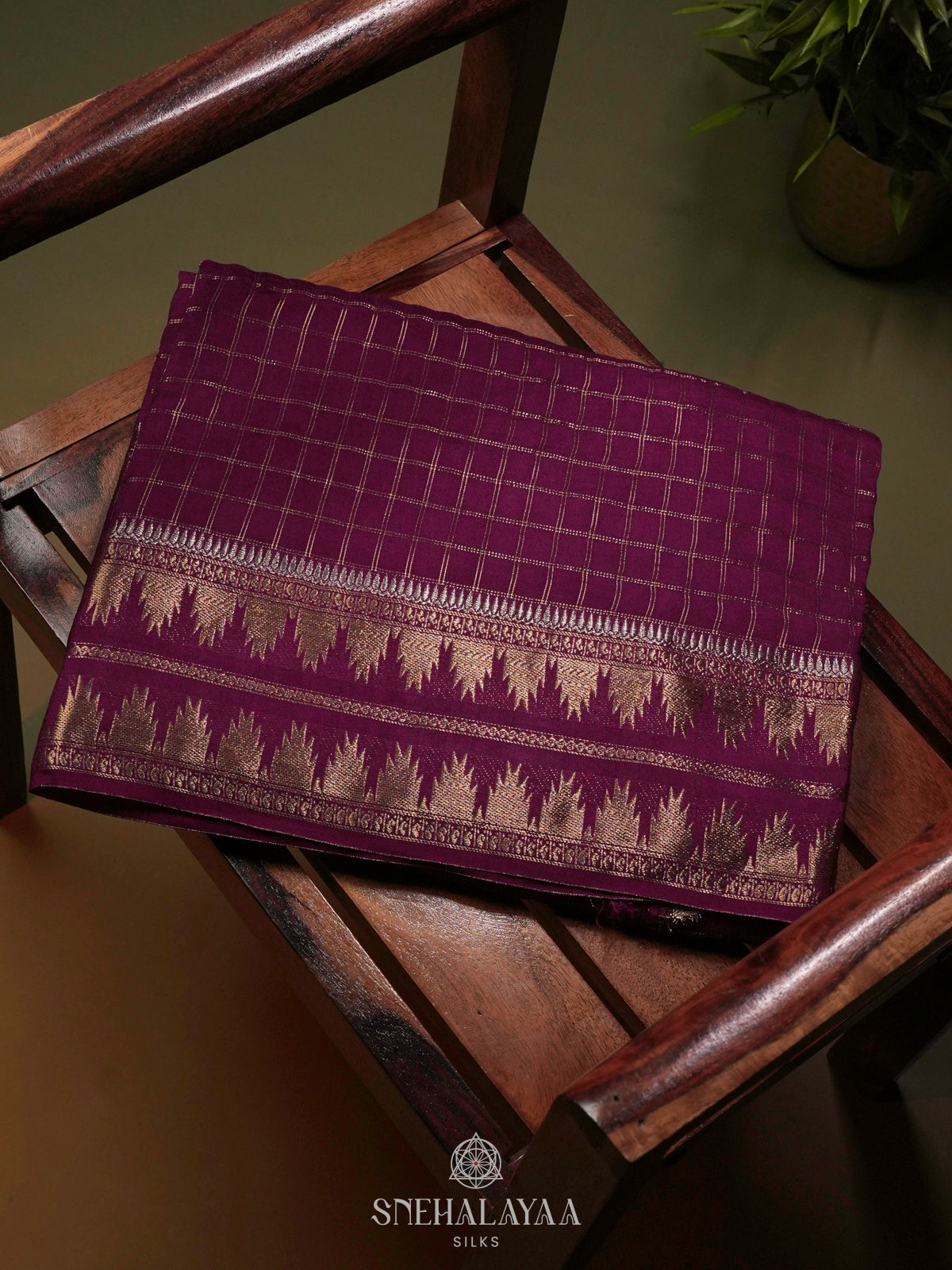 Purple Banaras Silk Saree