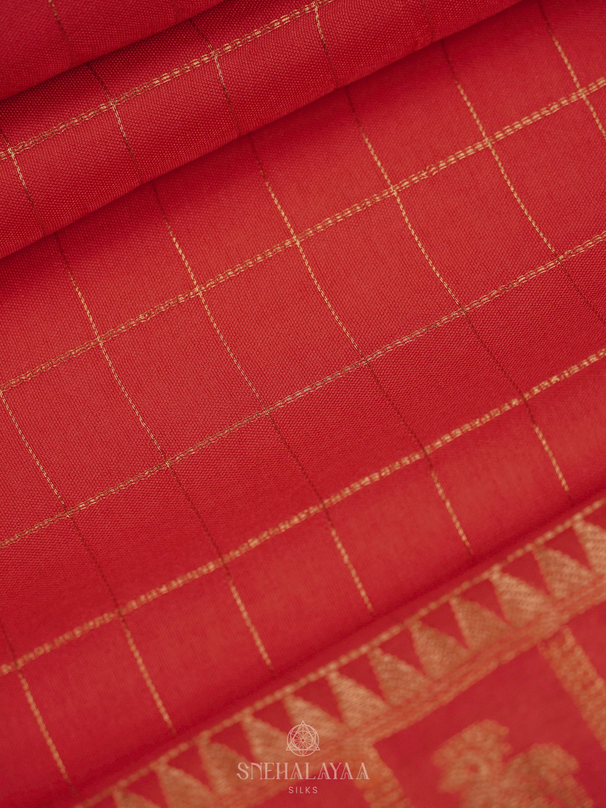 Ruby Red Banaras Silk Saree