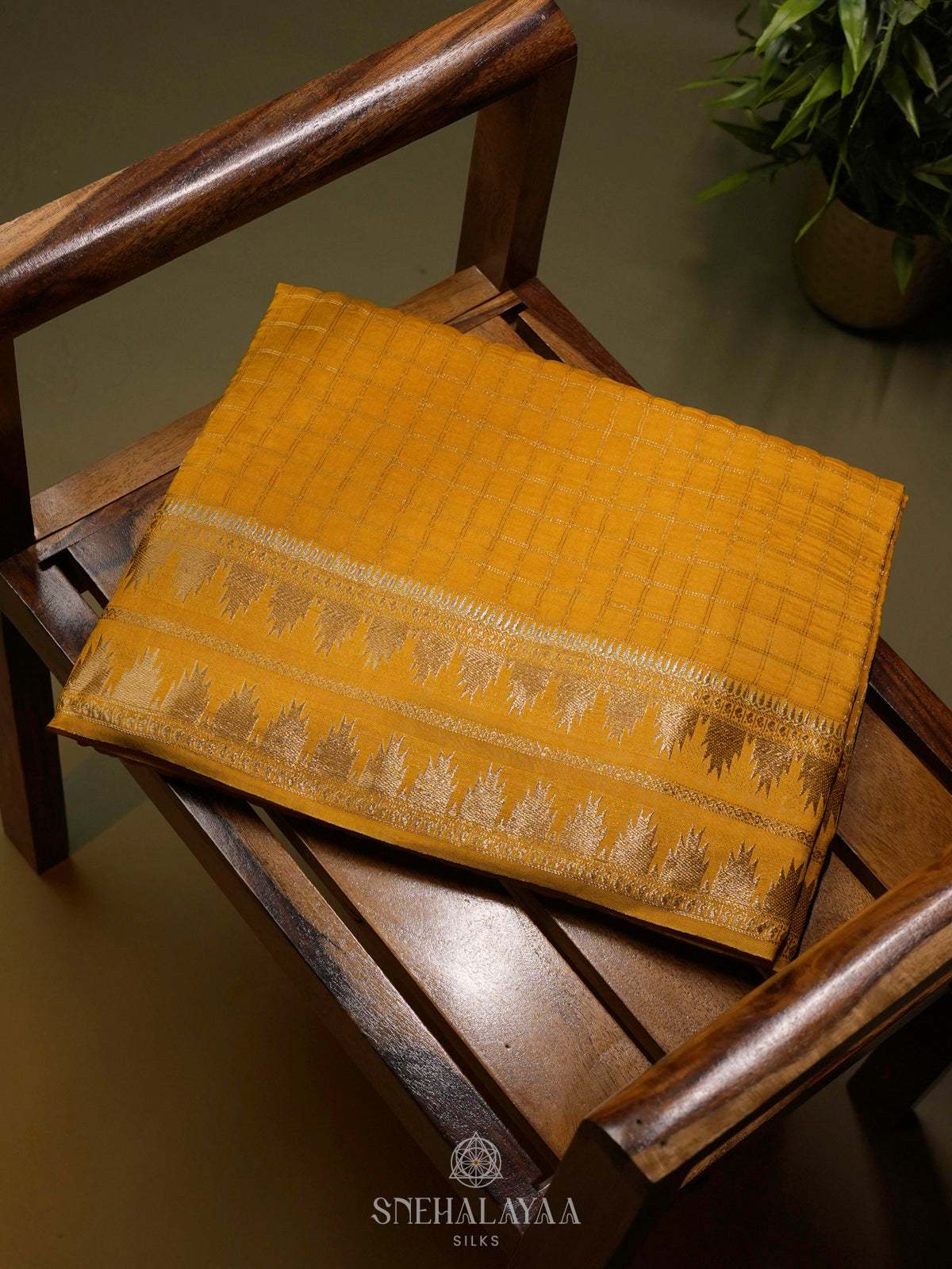 Lemon Yellow Banaras Silk Saree
