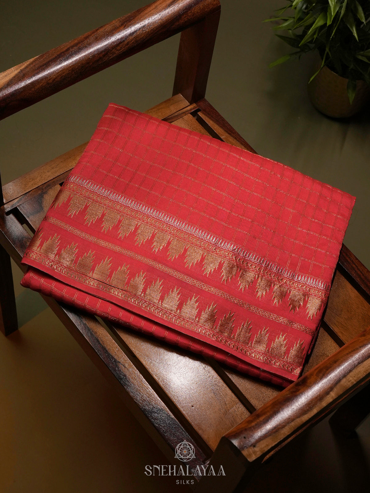 Orange Banaras Silk Saree