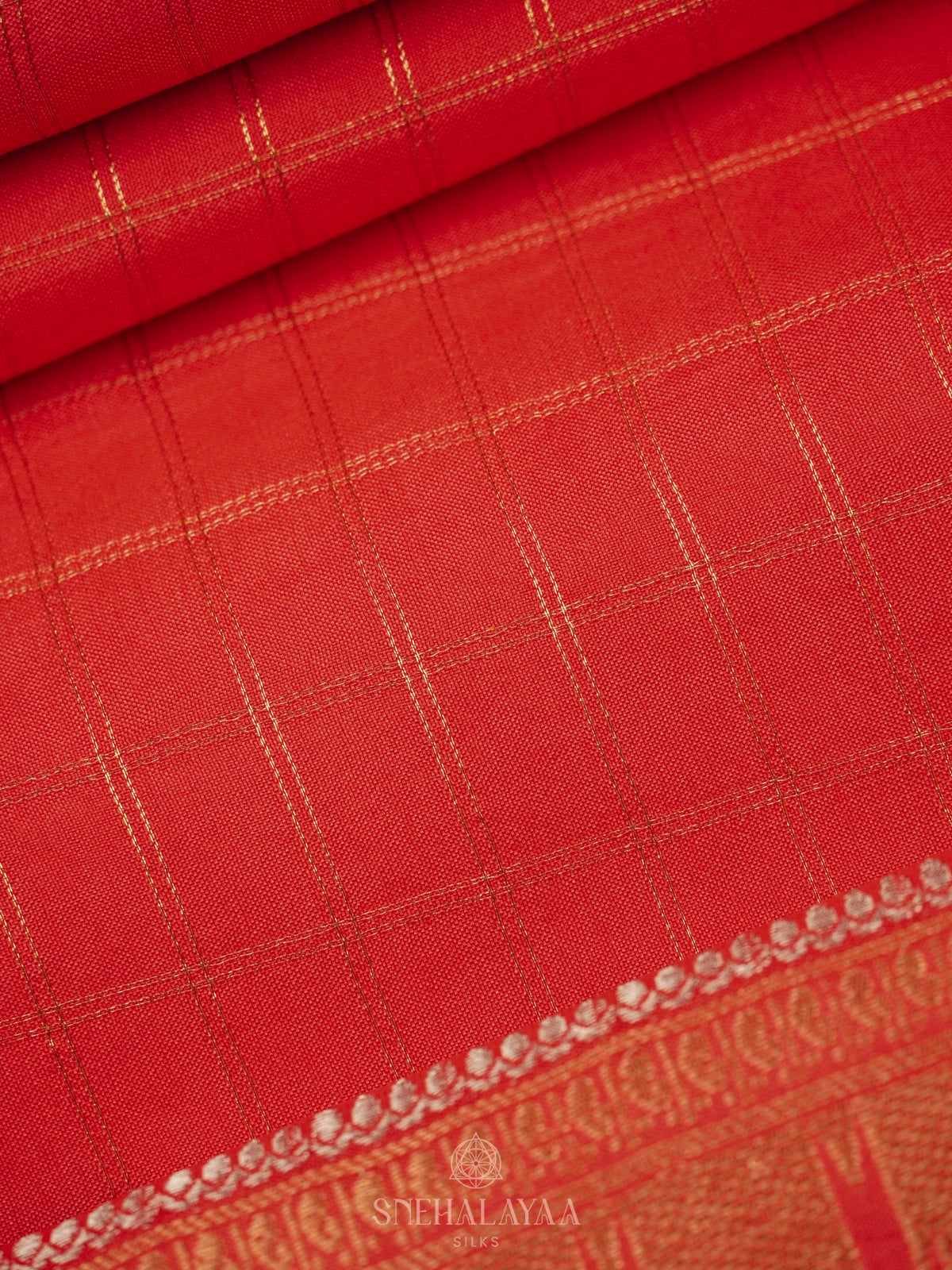 Orange Banaras Silk Saree