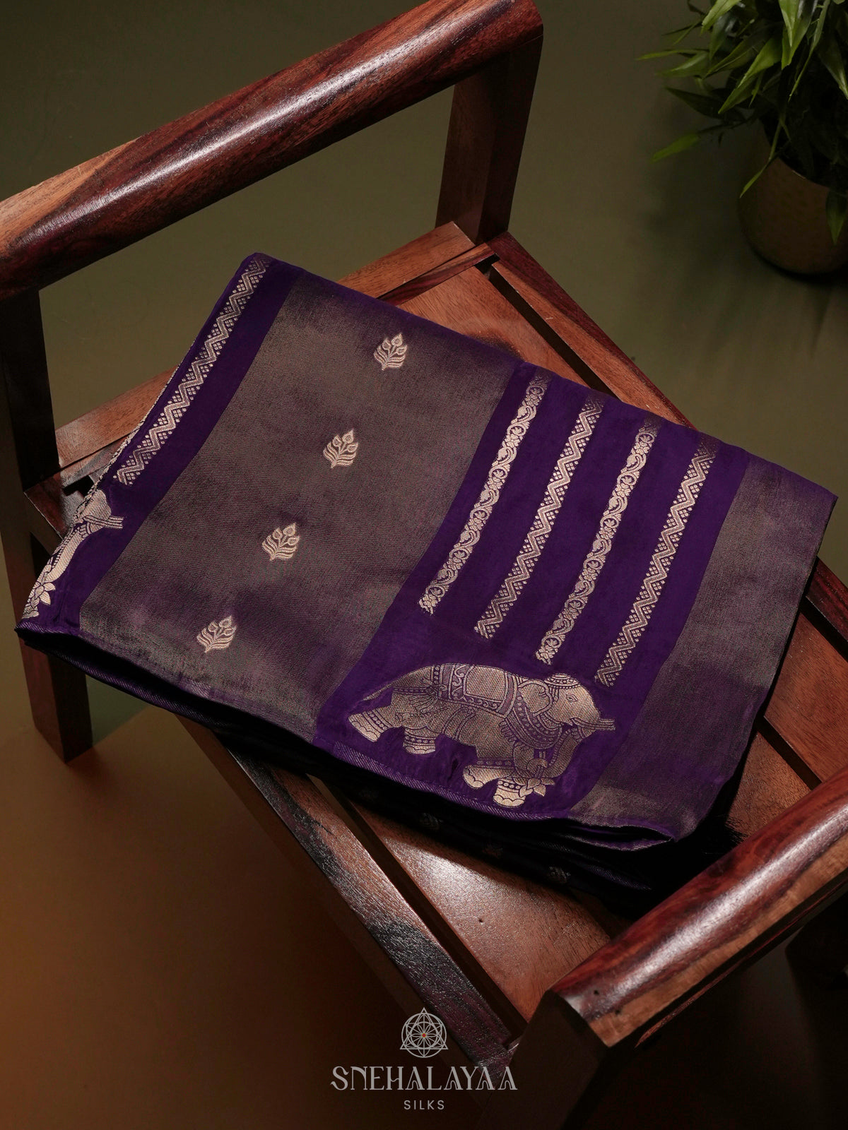 Purple Banaras Silk Saree