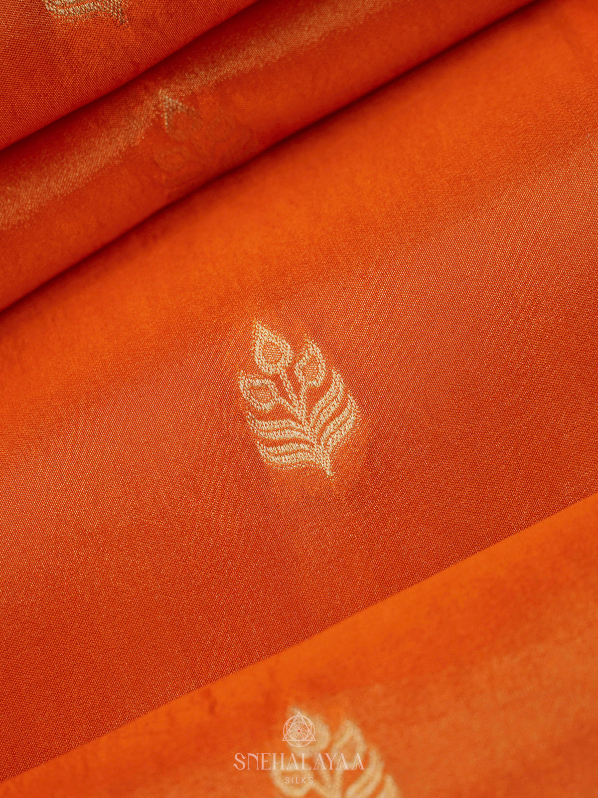 Orange Banaras Silk Saree