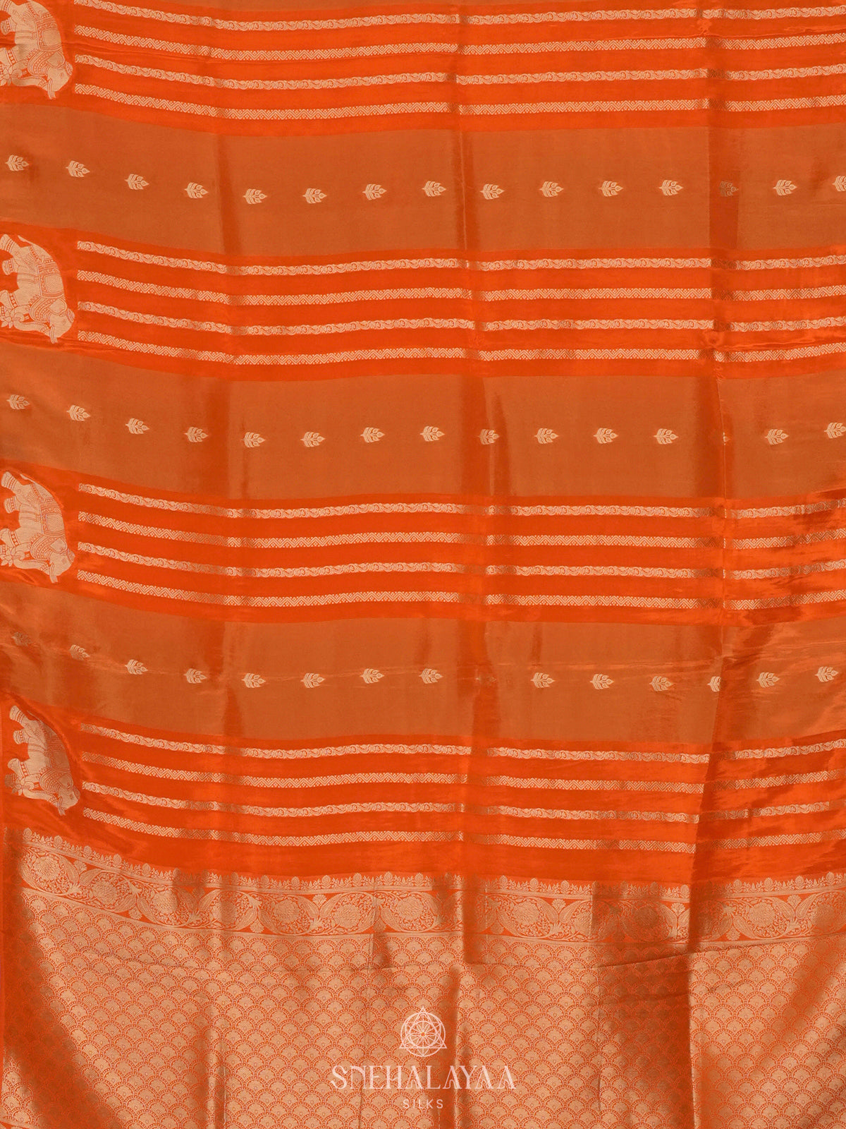Orange Banaras Silk Saree