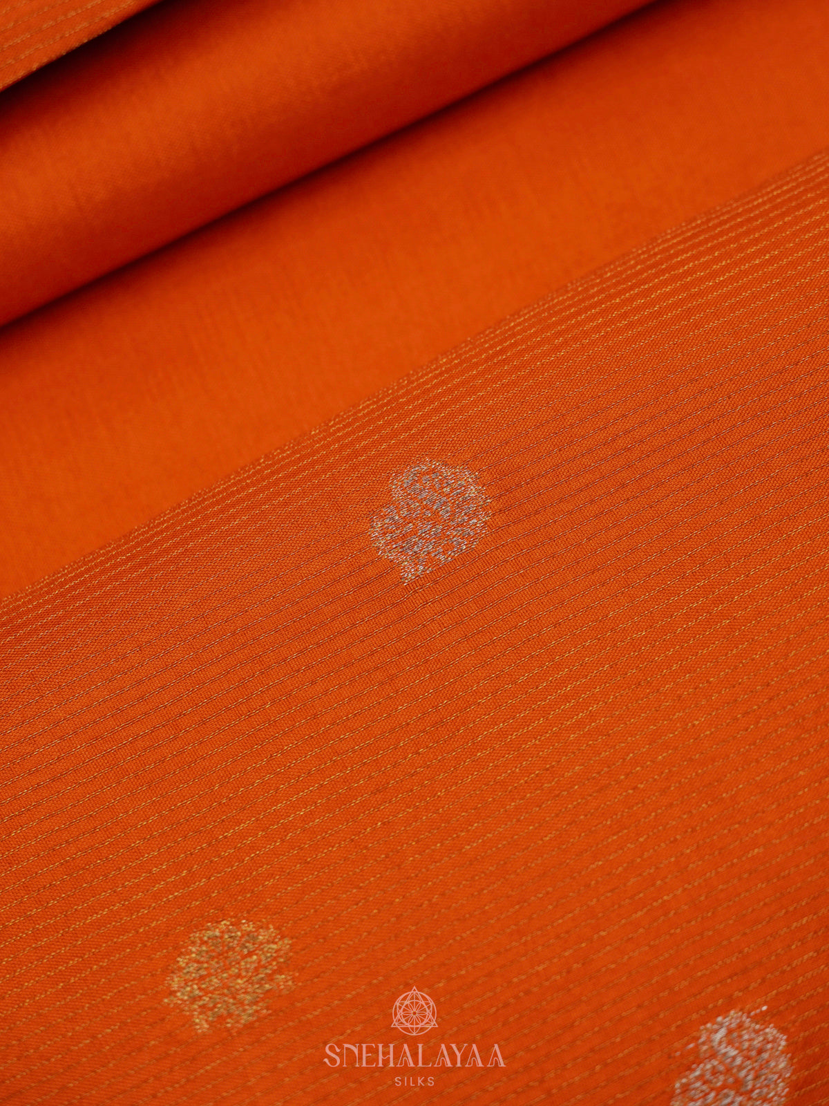 Orange Banaras Silk Saree