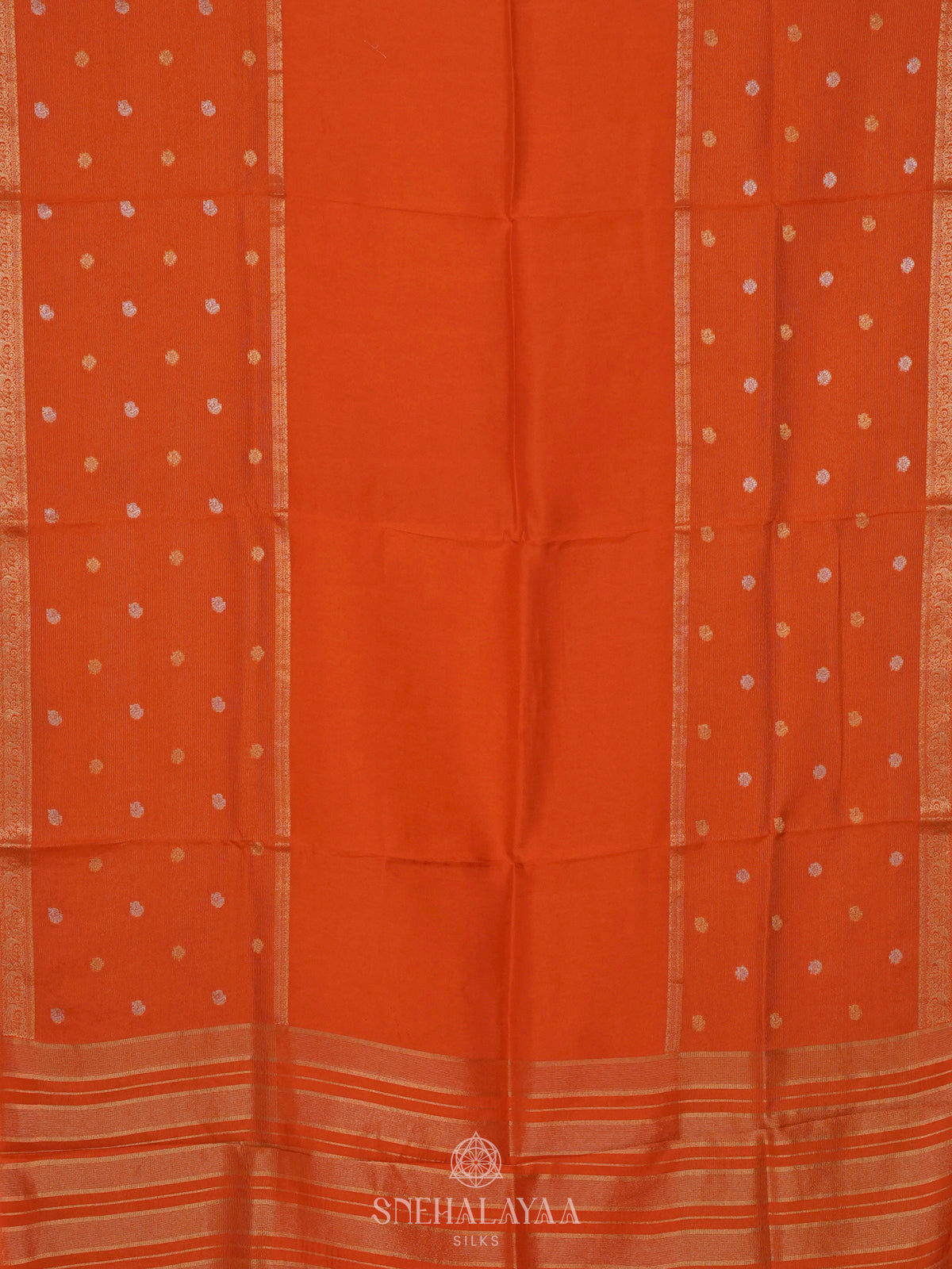 Orange Banaras Silk Saree