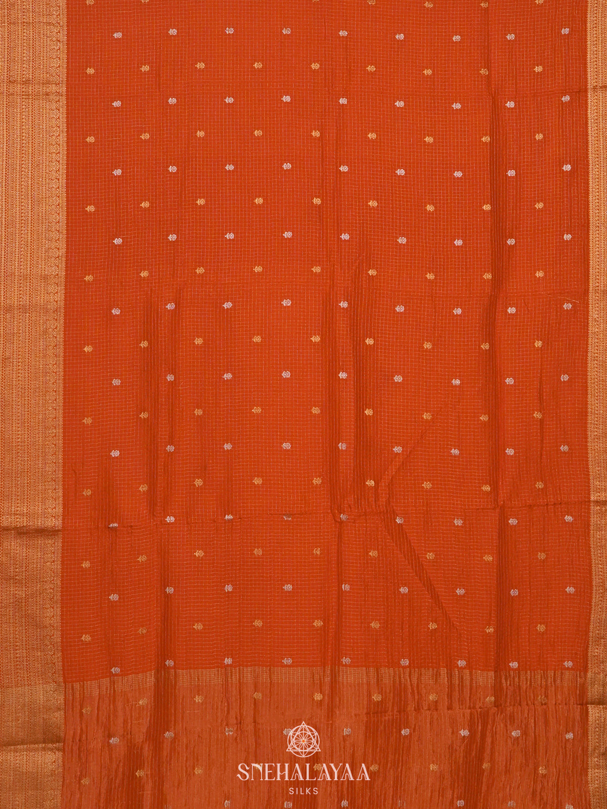 Orange Banaras Silk Saree