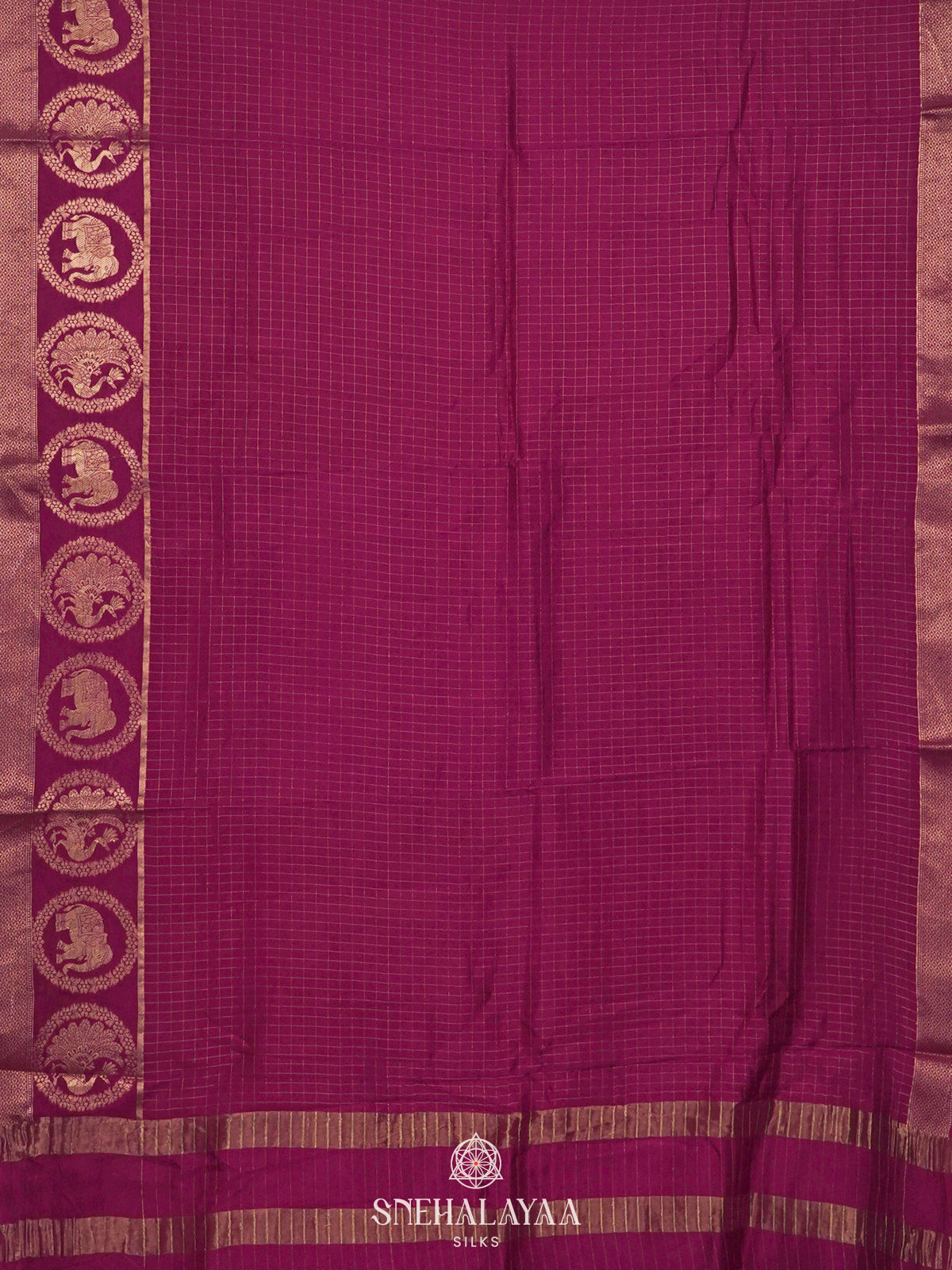 Magenta Pink Banaras Silk Saree