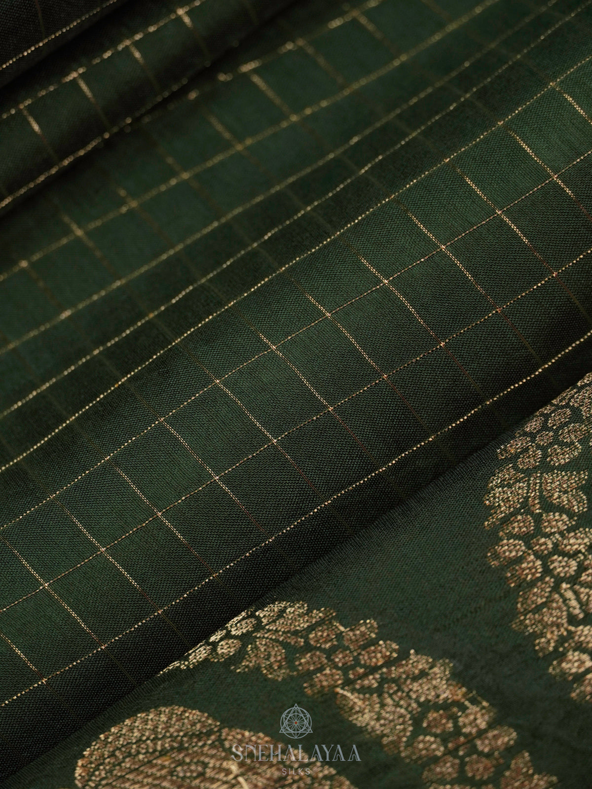 Forest Green Banaras Silk Saree