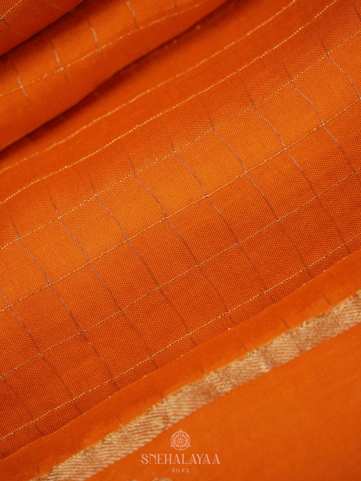 Orange Banaras Silk Saree