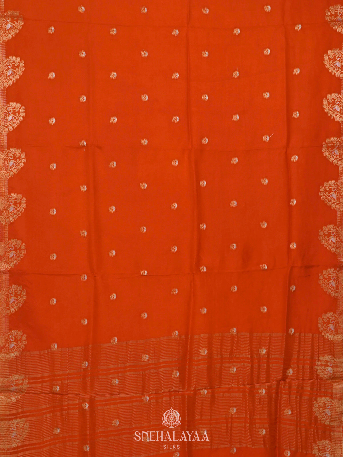 Orange Banaras Silk Saree