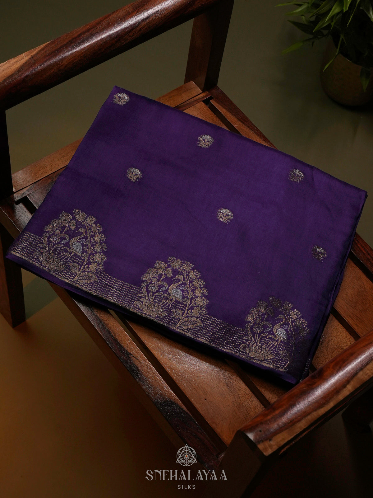Purple Banaras Silk Saree