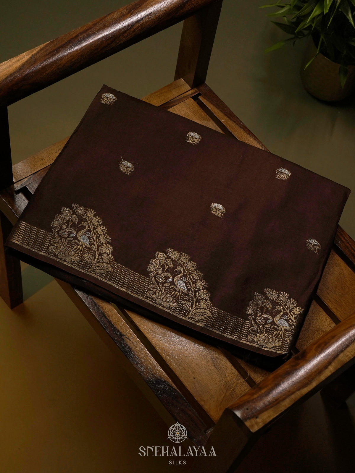 Brown Banaras Silk Saree