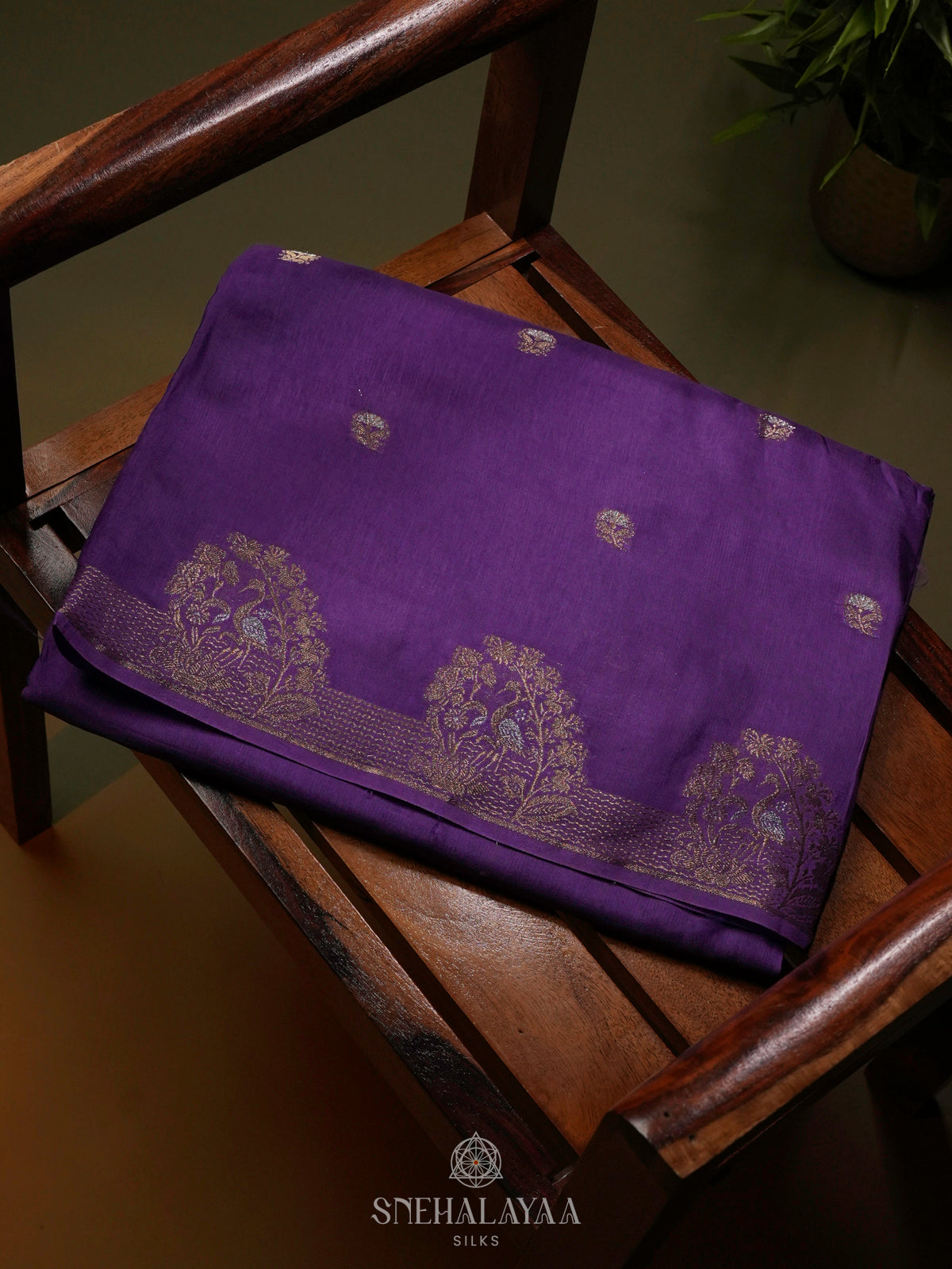 Purple Banaras Silk Saree