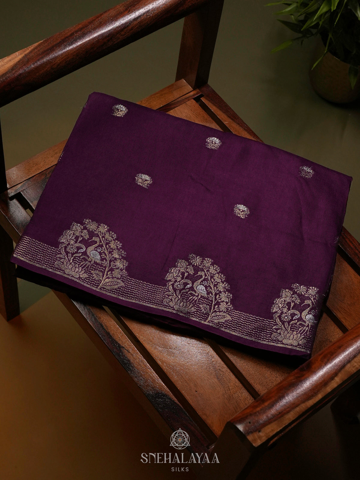 Purple Banaras Silk Saree