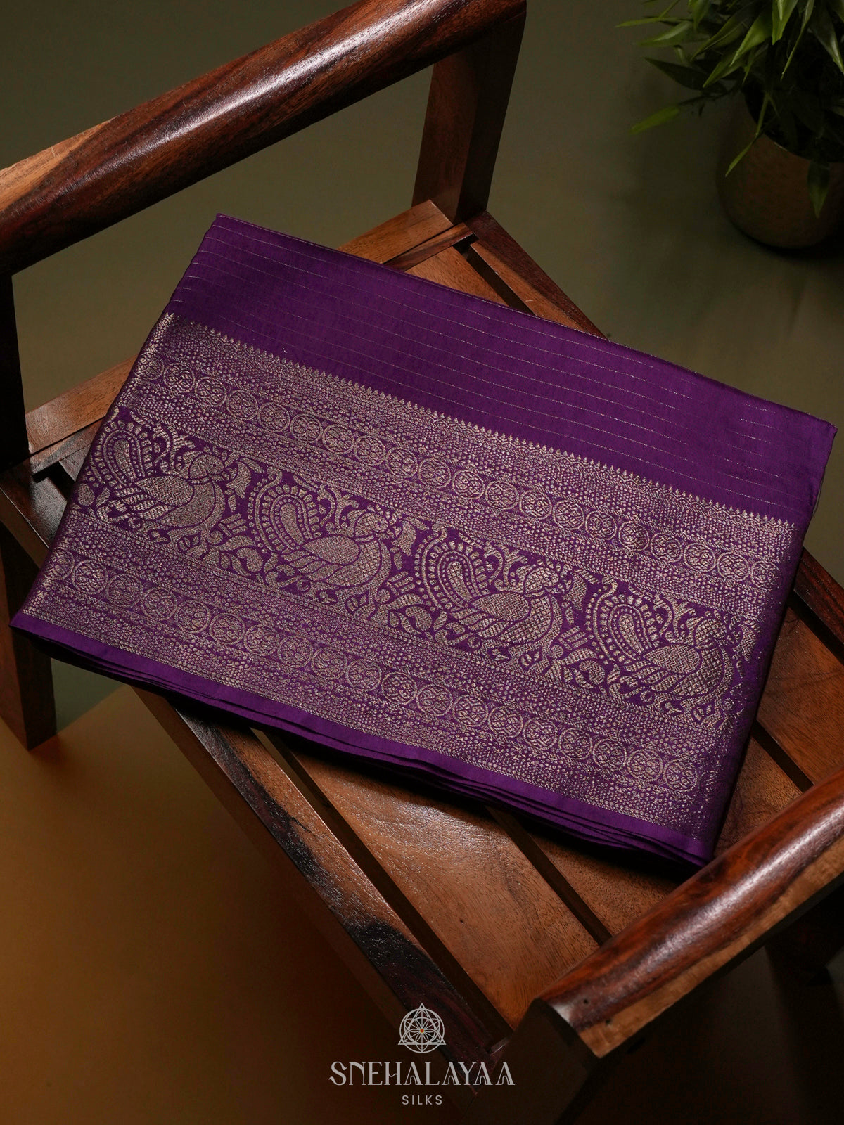 Purple Banaras Silk Saree