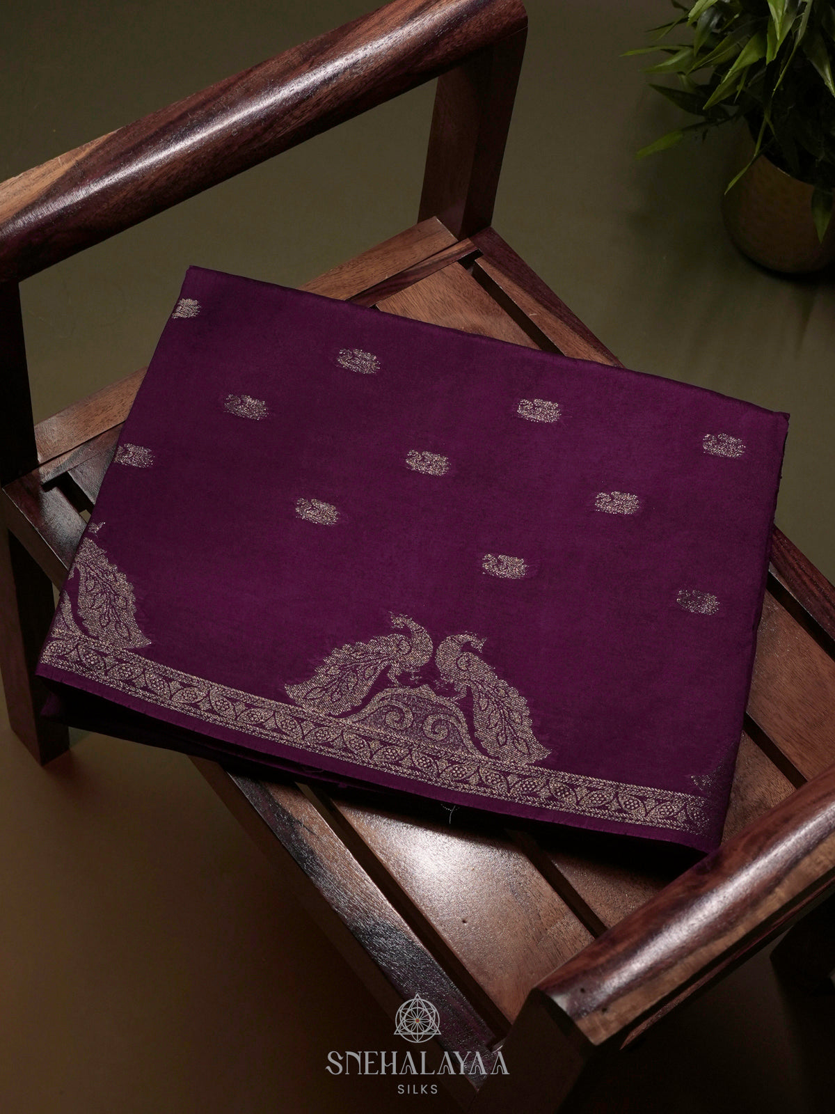 Purple Banaras Silk Saree