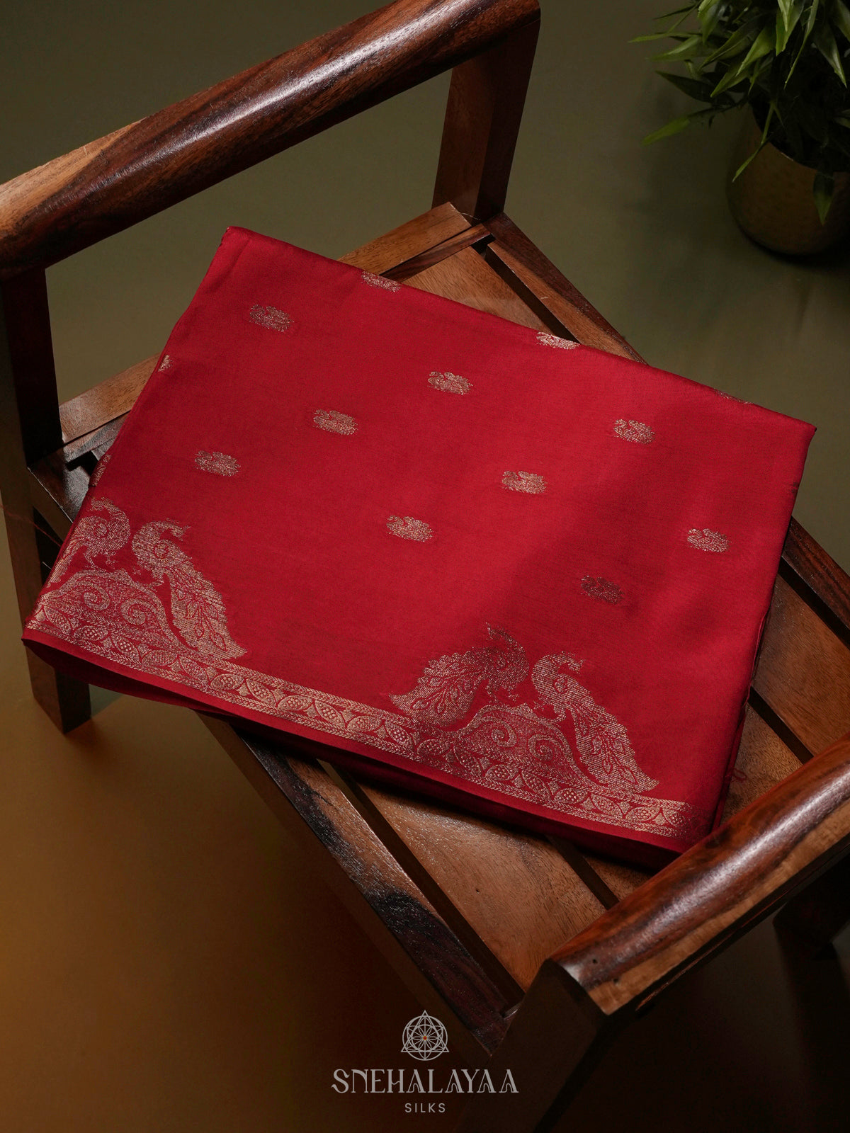 Ruby Red Banaras Silk Saree