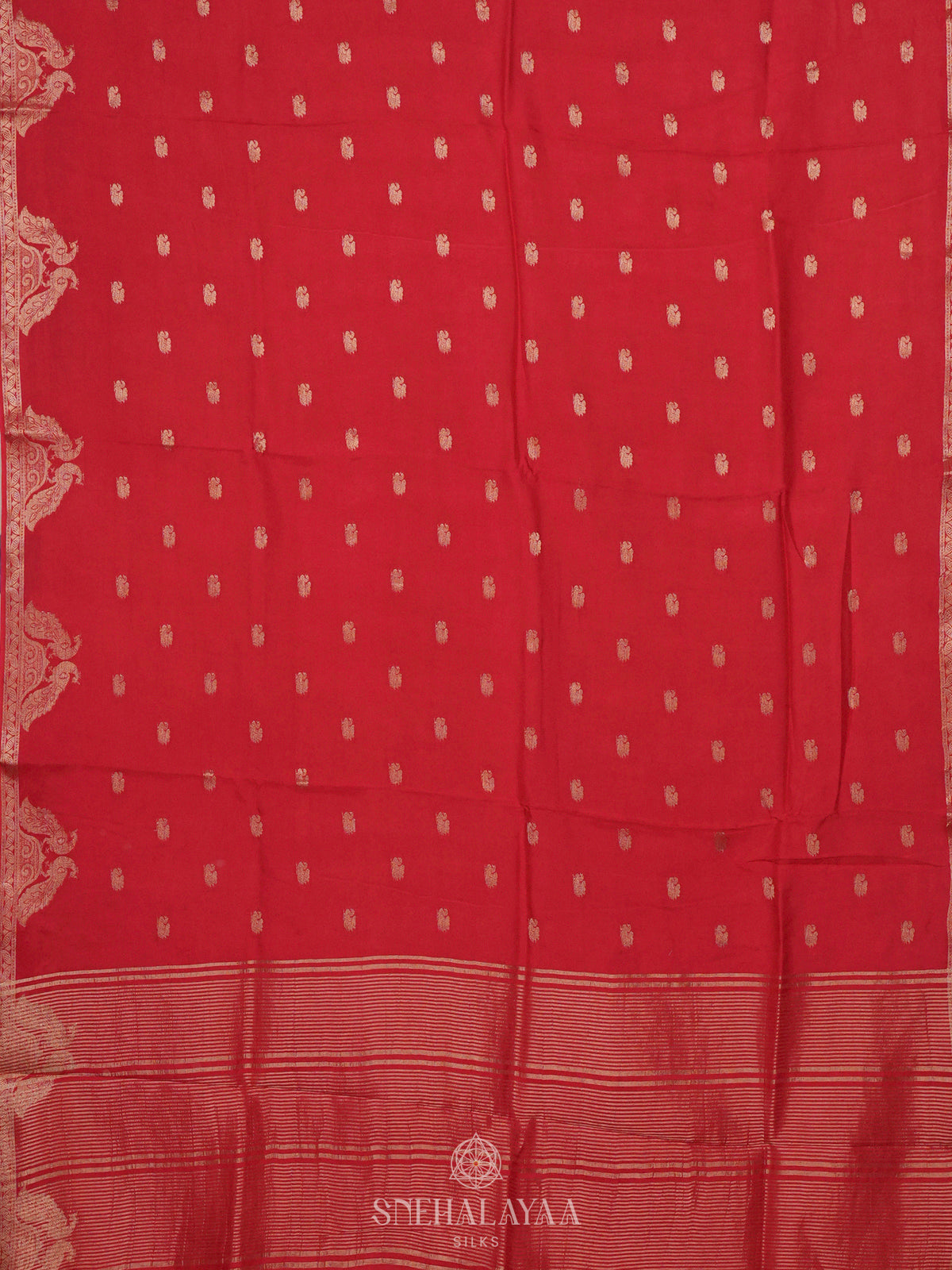 Ruby Red Banaras Silk Saree
