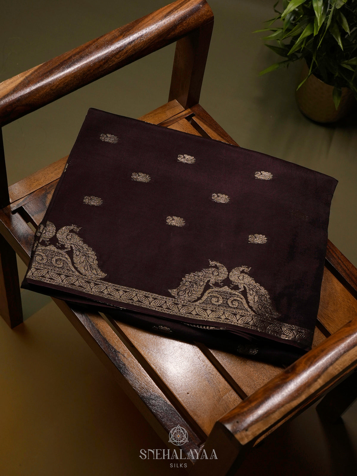 Brown Banaras Silk Saree