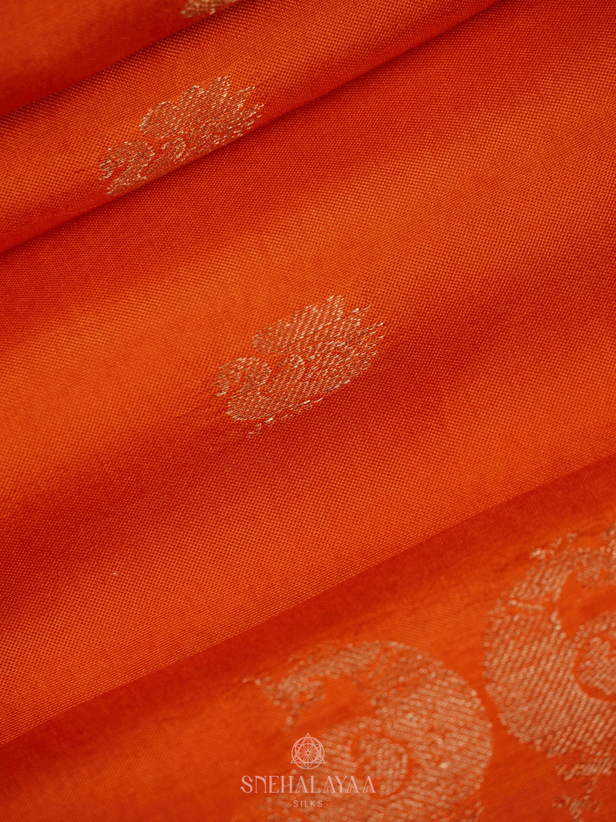 Orange Banaras Silk Saree