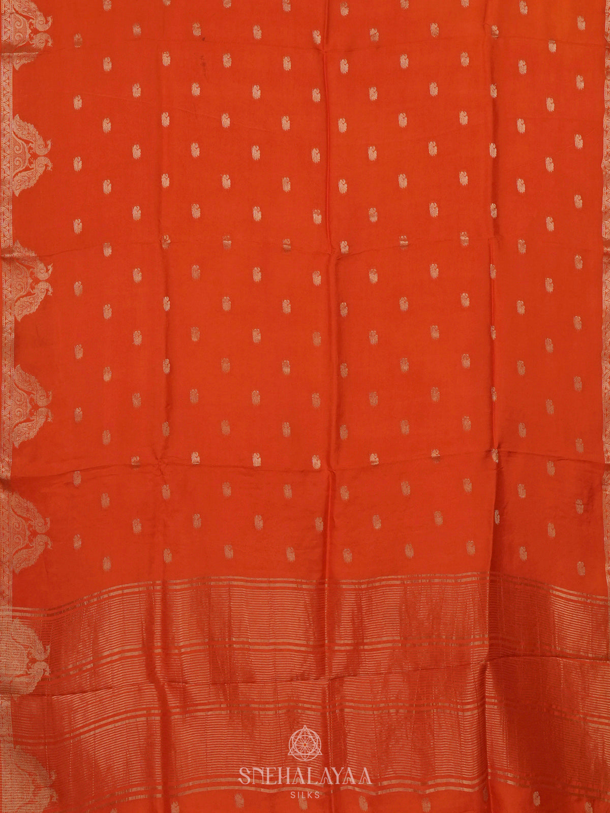 Orange Banaras Silk Saree