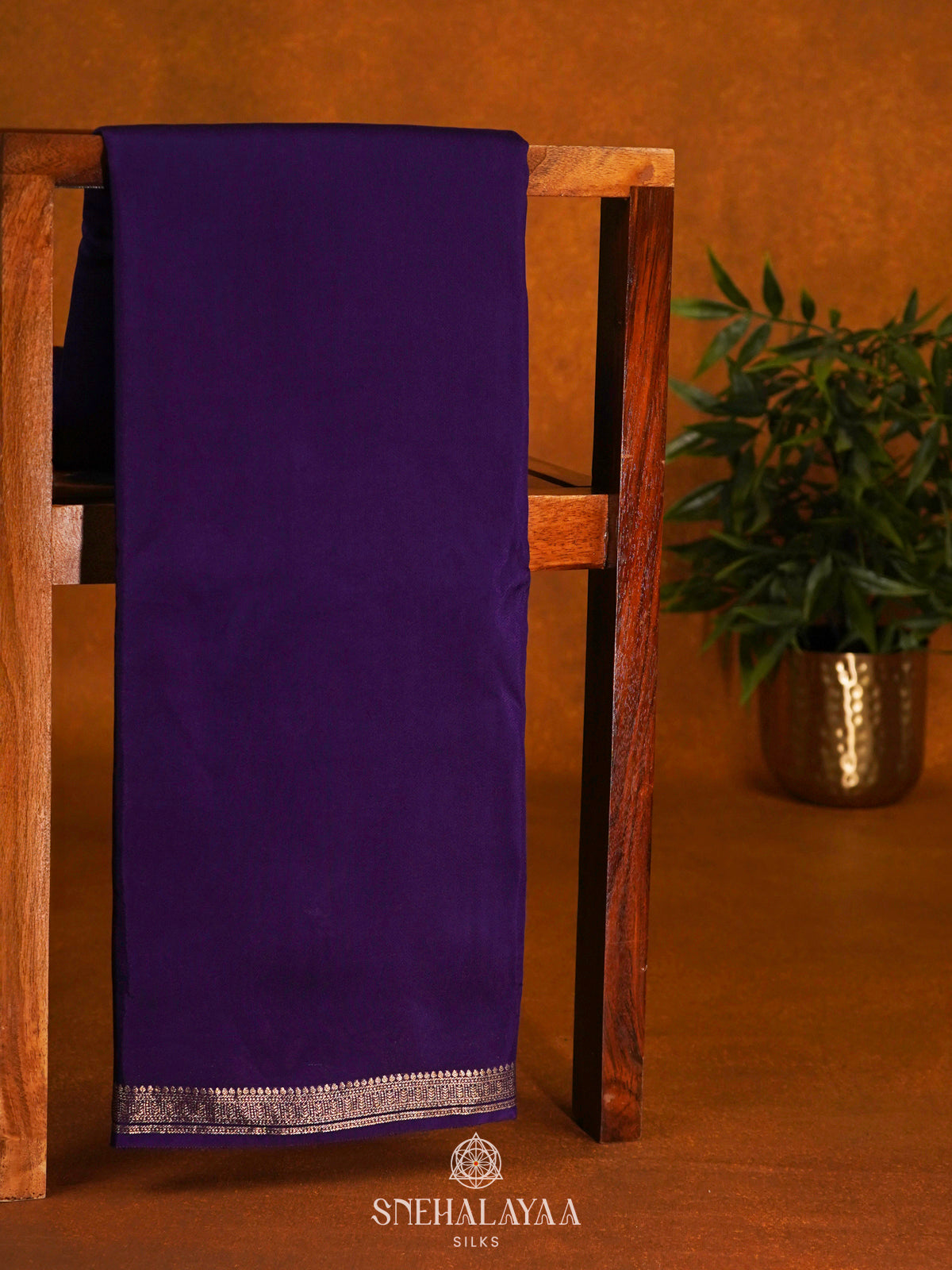 Navy Blue Mysore Silk Saree