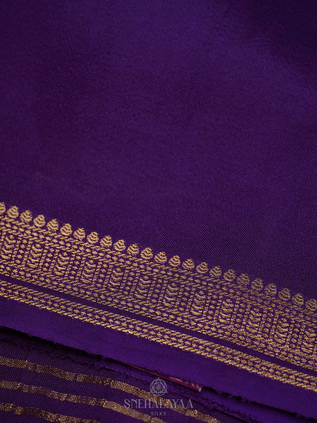 Navy Blue Mysore Silk Saree