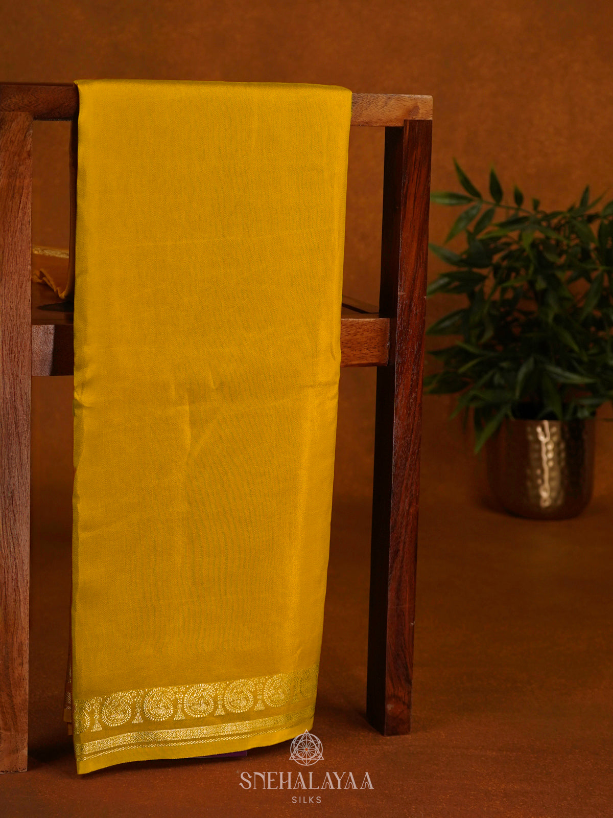 Yellow Mysore Silk Saree