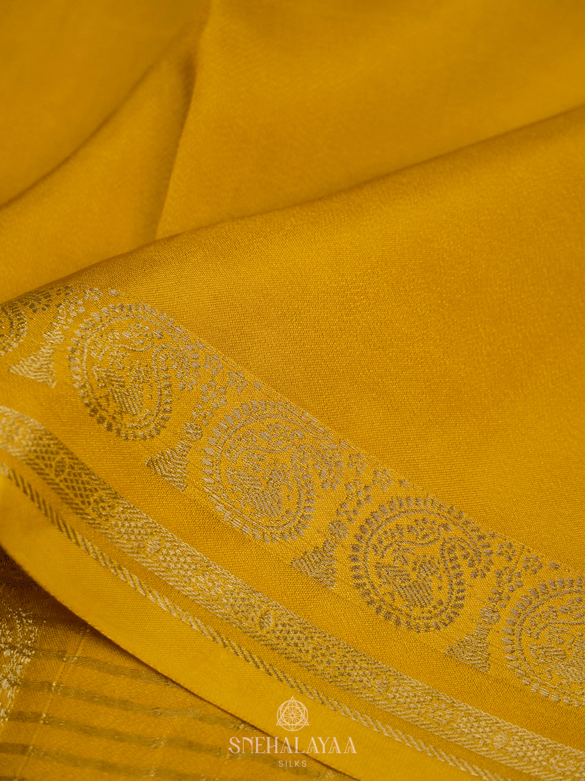 Yellow Mysore Silk Saree