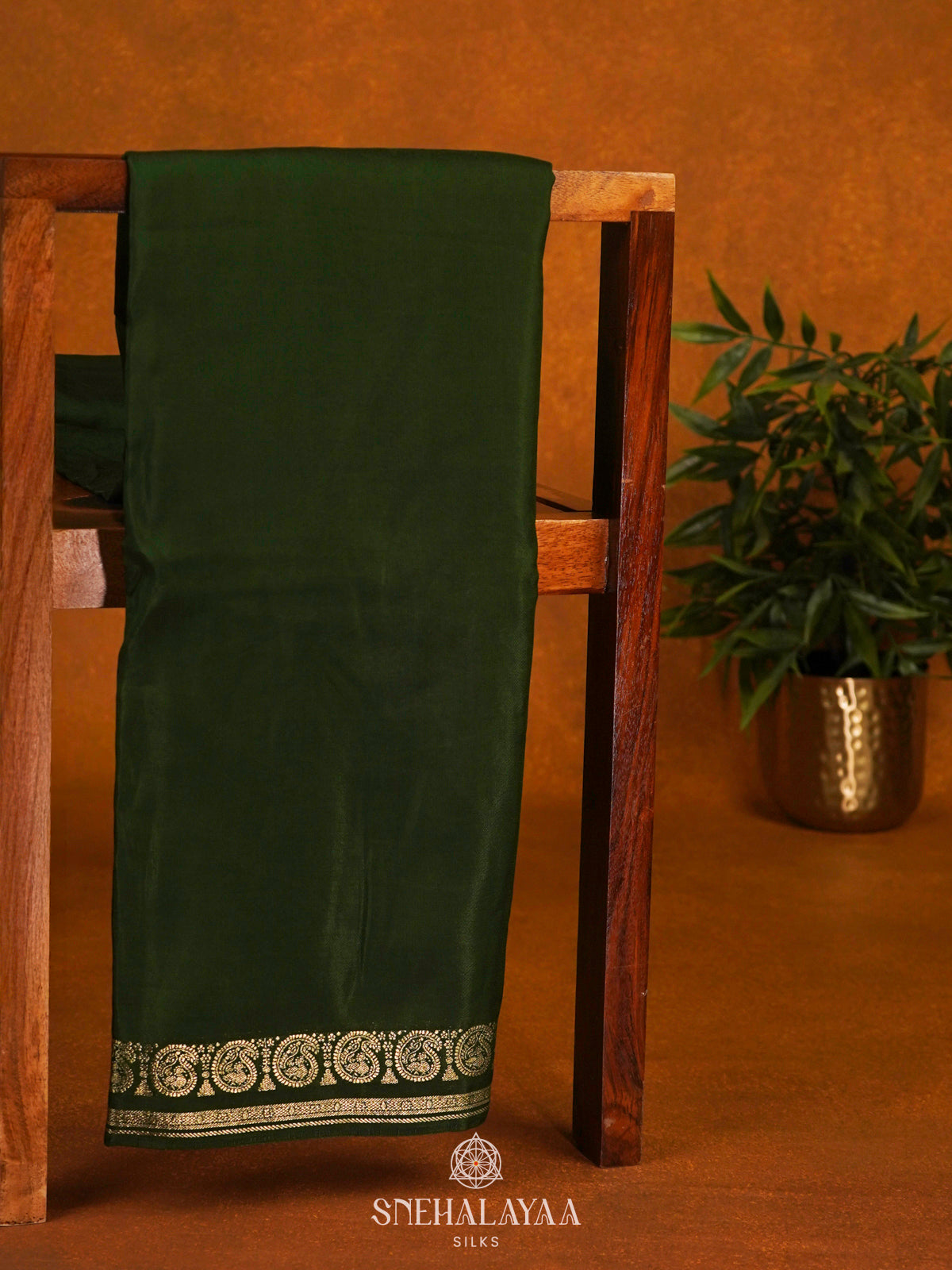 Forest Green Mysore Silk Saree