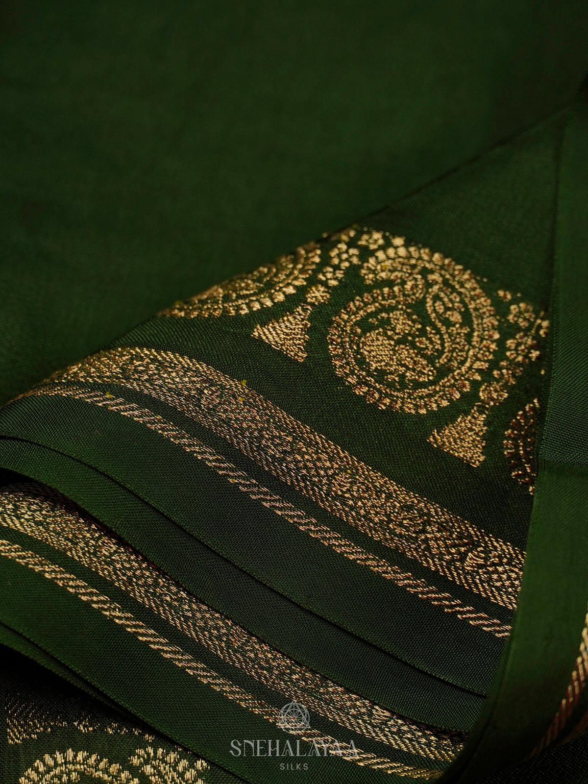 Forest Green Mysore Silk Saree
